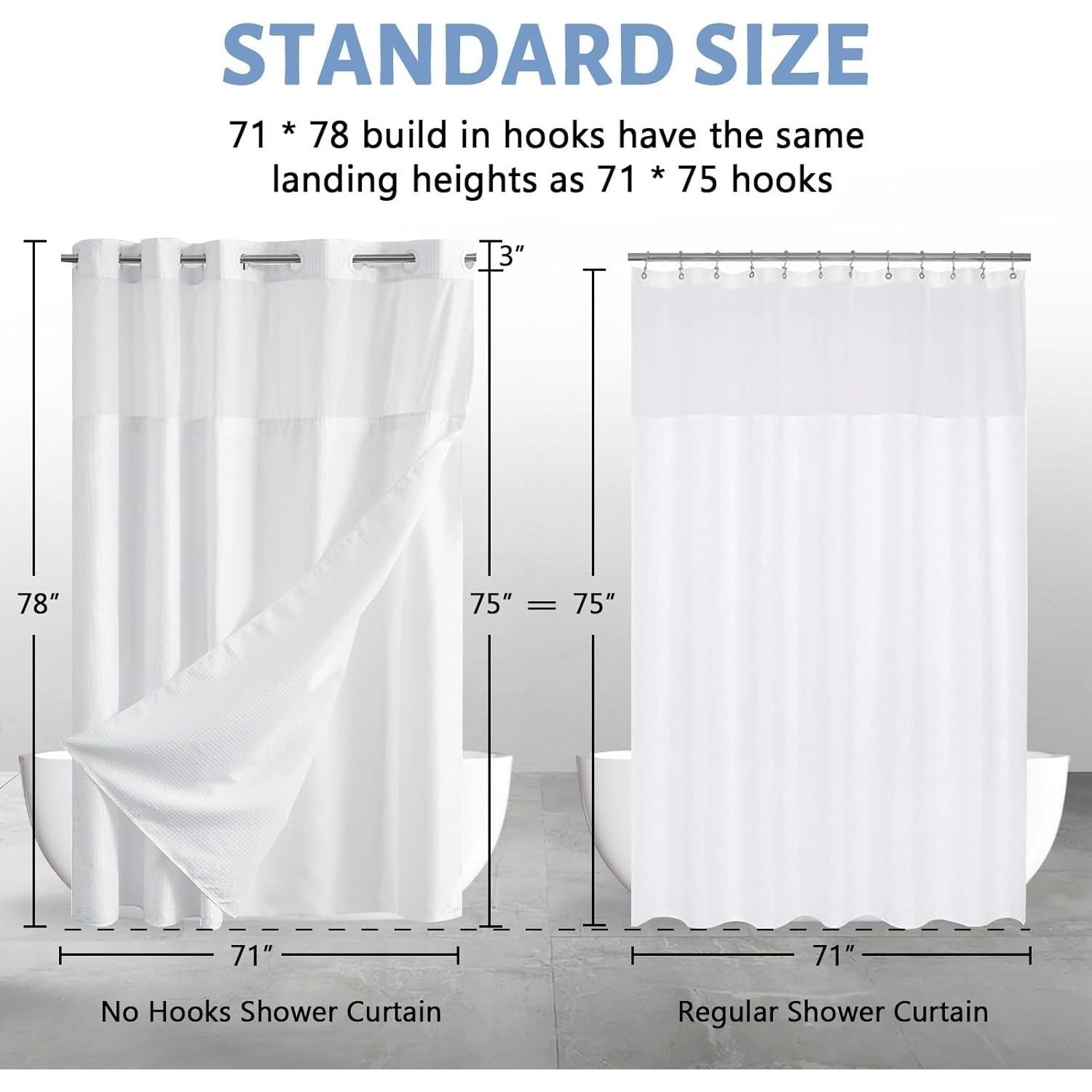 Cortina de Ducha Furlinic Blanca Sin Ganchos 180x198 cm