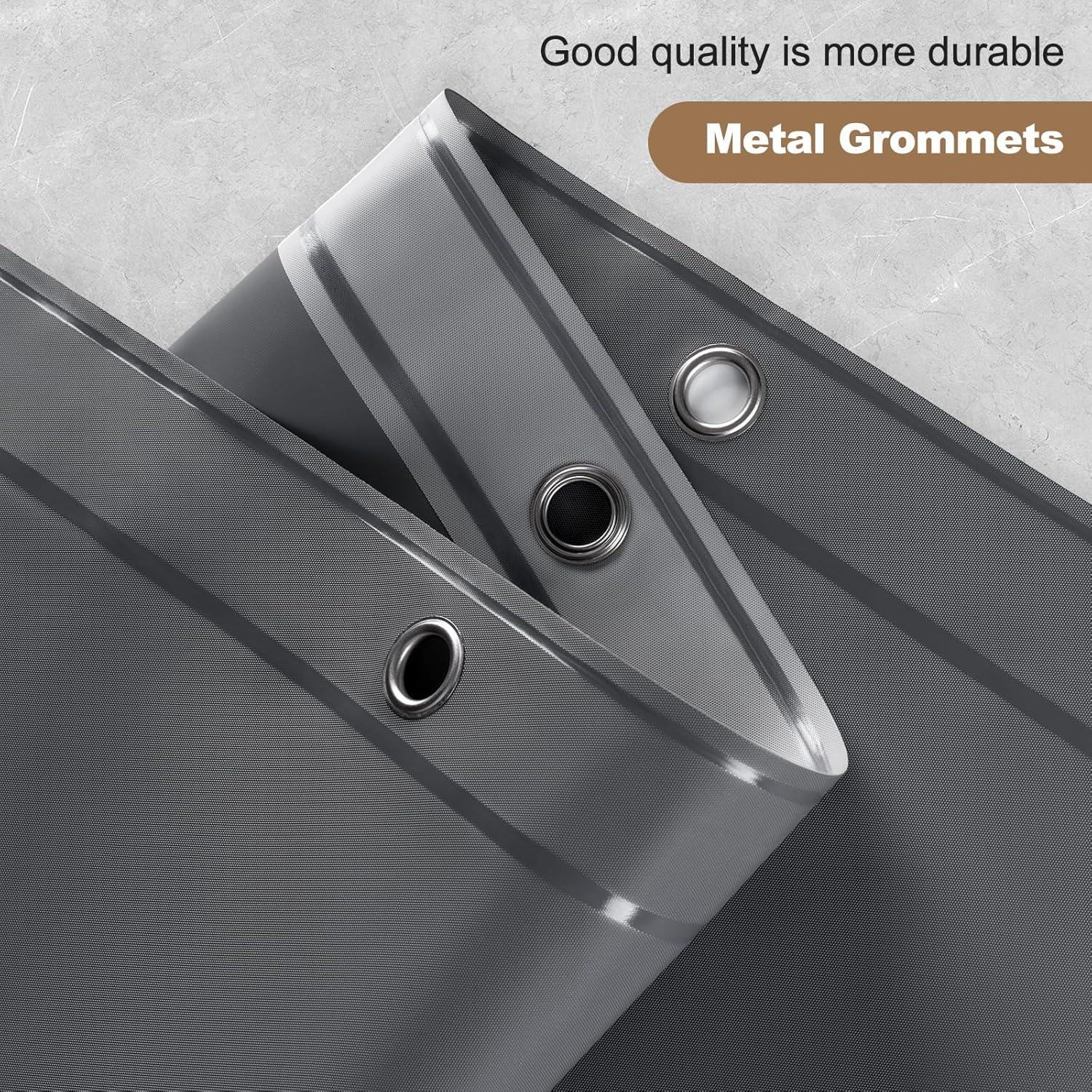 Cortina de Ducha UFRIDAY PEVA Gris Oscuro 152 x 183 cm Impermeable