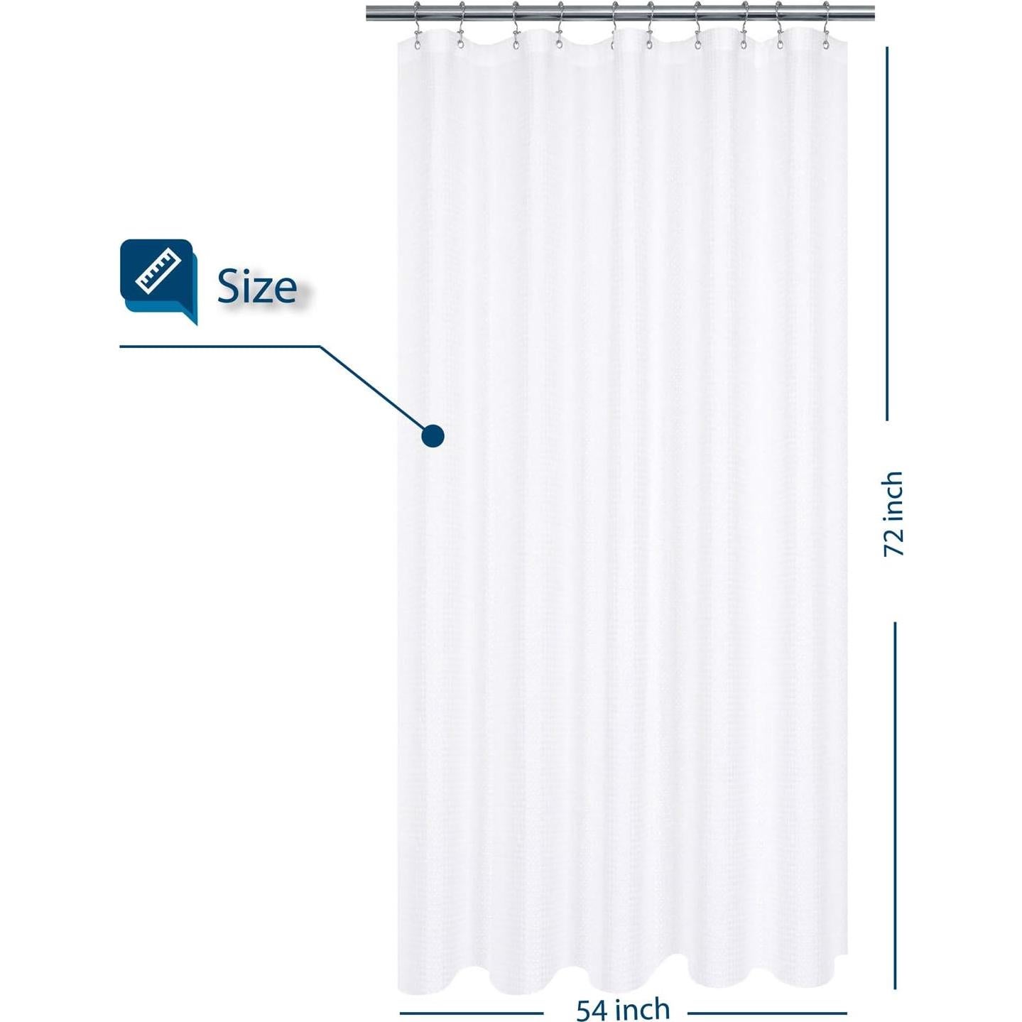 Cortina de Ducha Barossa Design 54x72 cm Tela Waffle Blanca