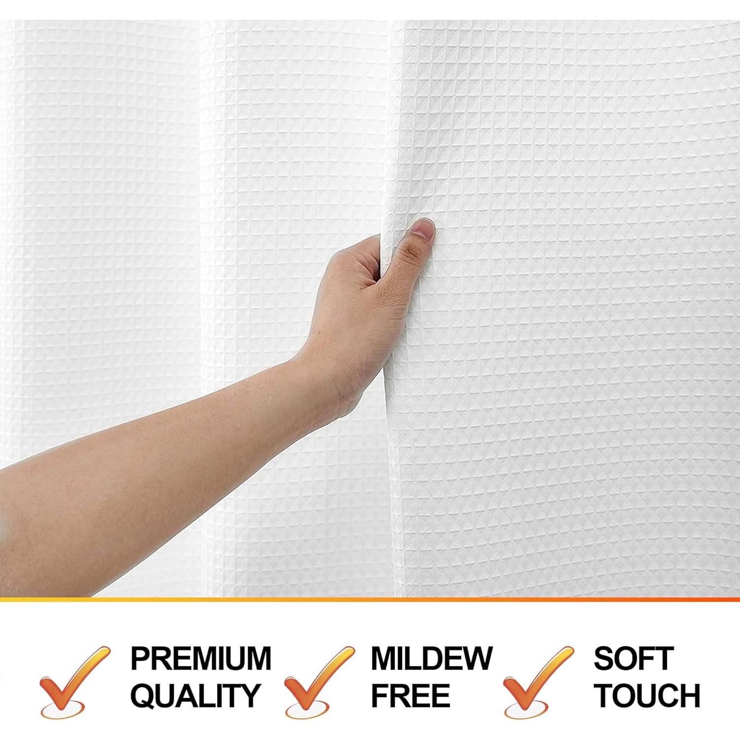 Cortina de Ducha Miss Selectex Waffle Blanca 183x183 cm Impermeable