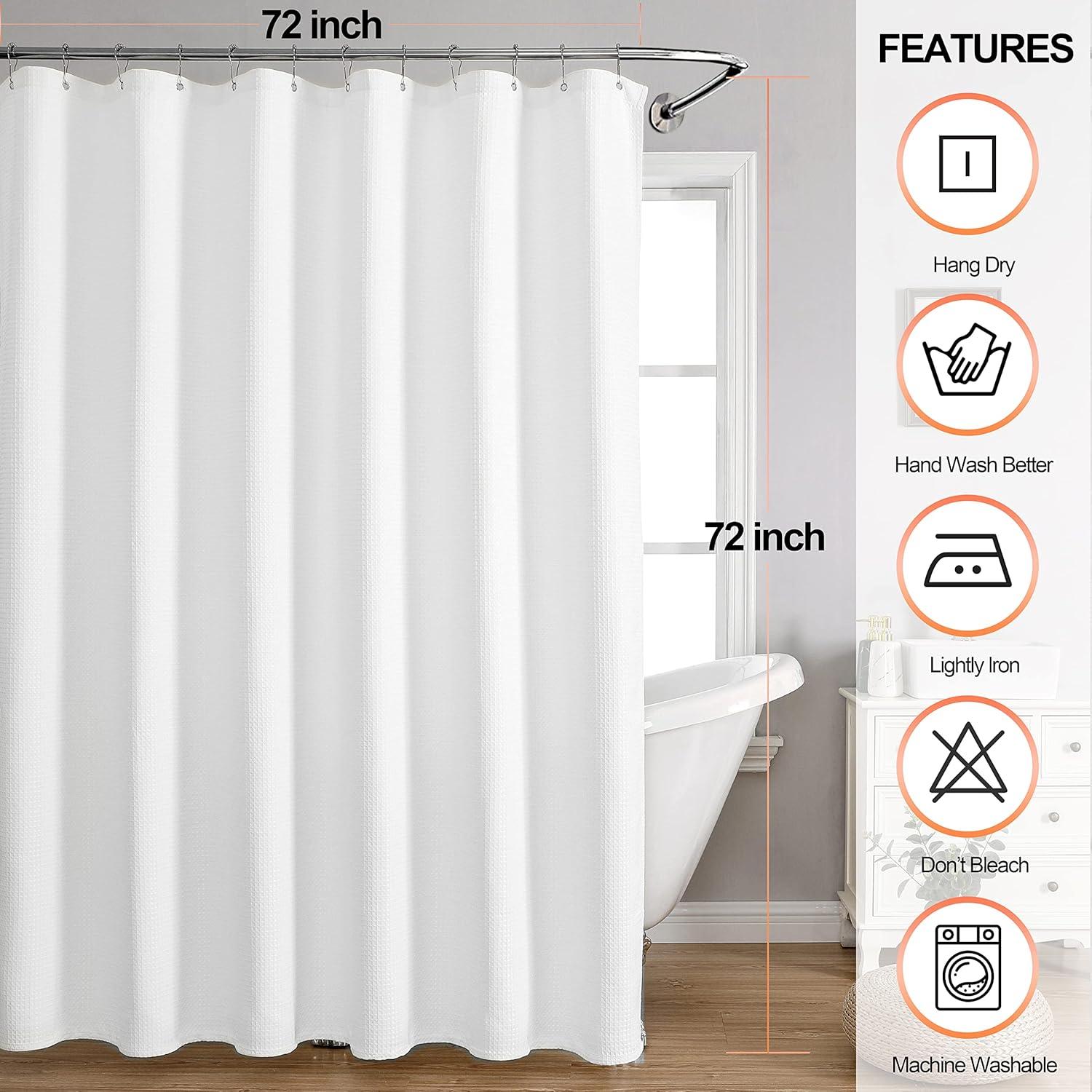 Cortina de Ducha Miss Selectex Waffle Blanca 183x183 cm Impermeable