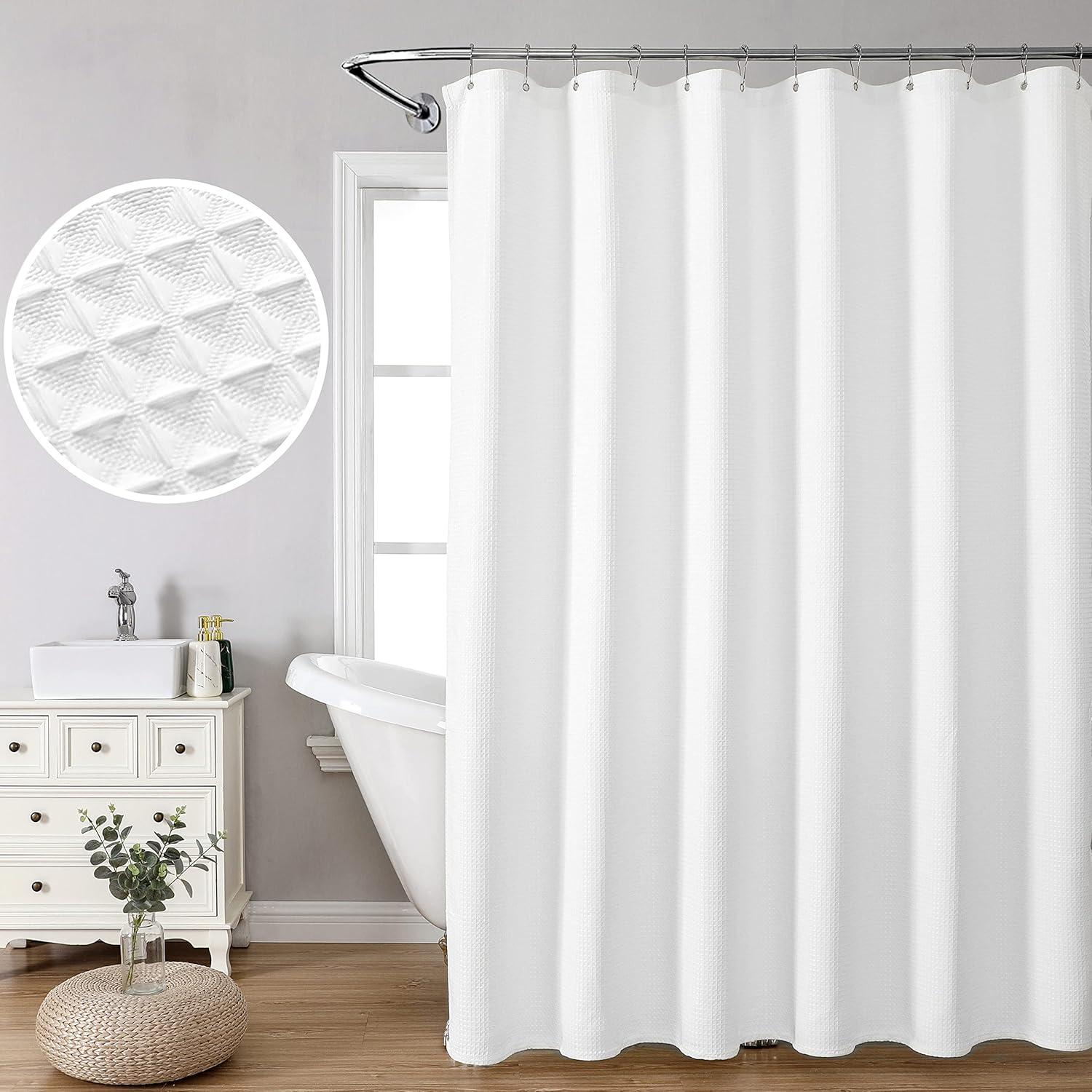 Cortina de Ducha Miss Selectex Waffle Blanca 183x183 cm Impermeable