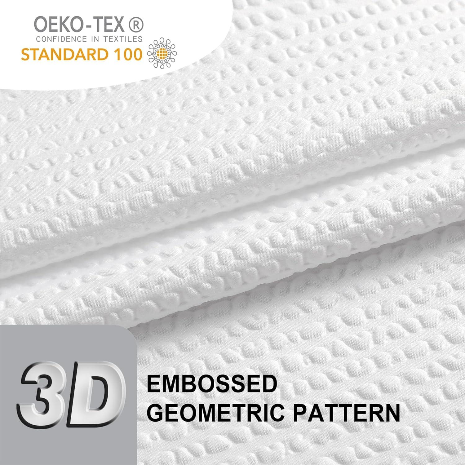 Cortina de Ducha OVZME 182.88x182.88 cm Blanca Texturizada