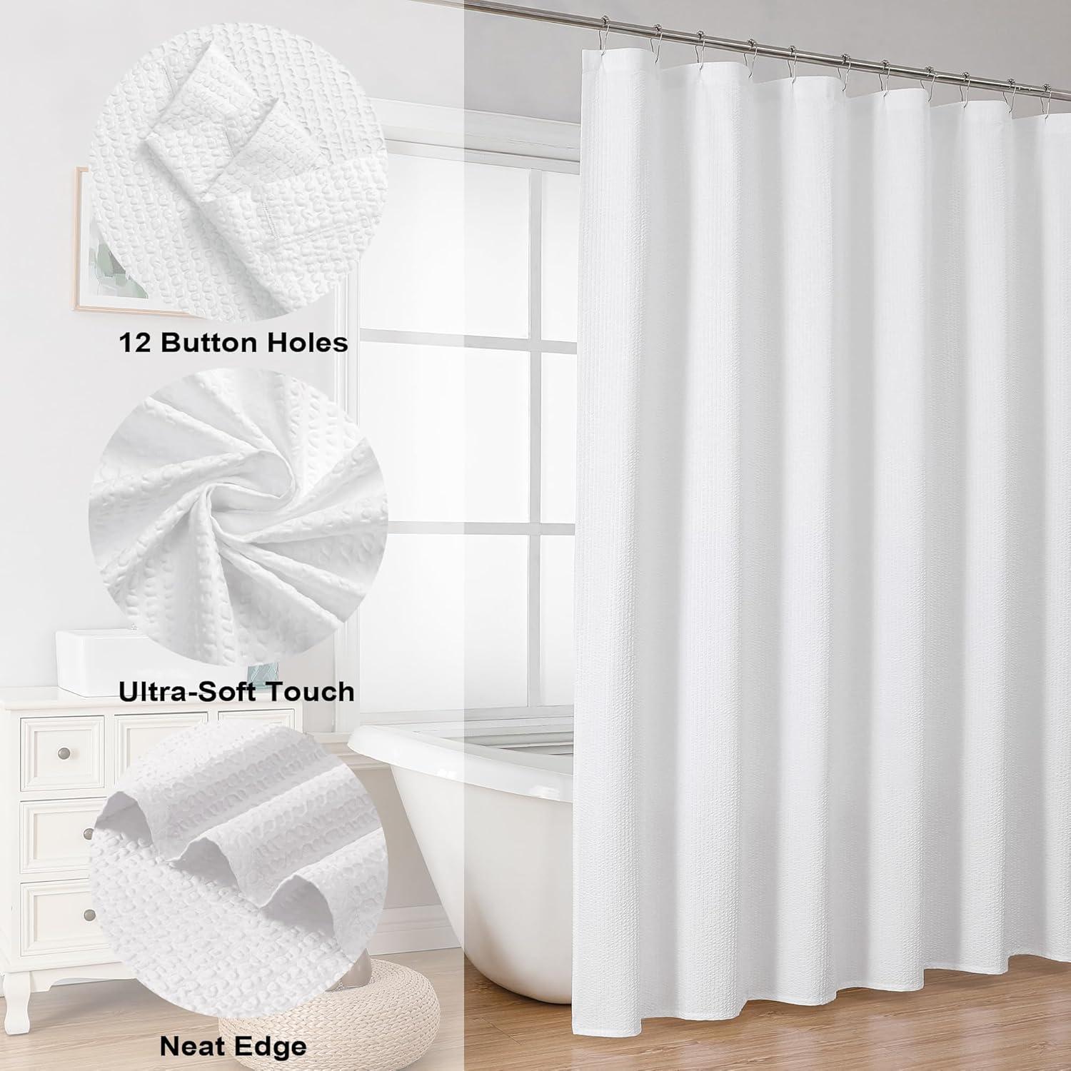 Cortina de Ducha OVZME 182.88x182.88 cm Blanca Texturizada