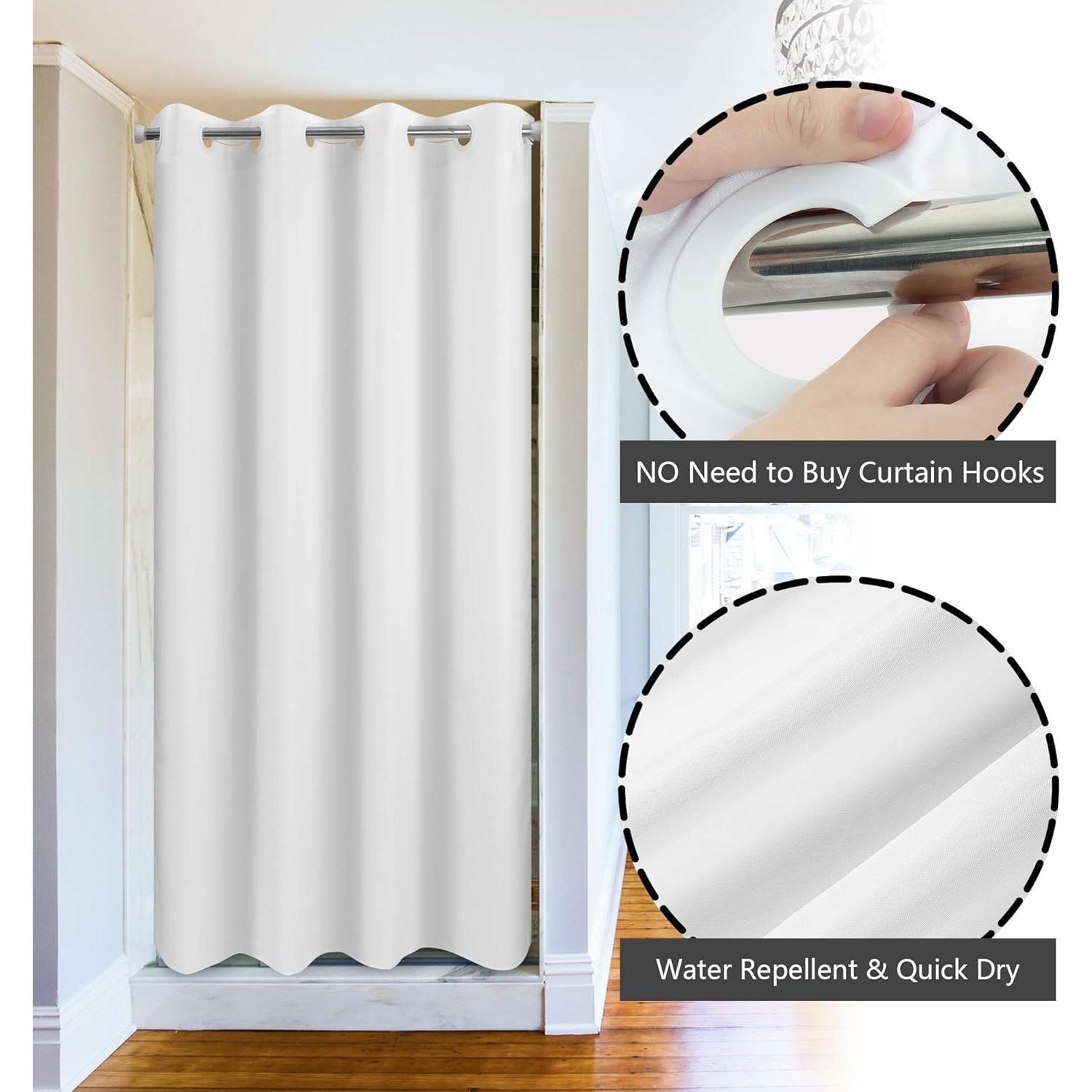 Cortina de Ducha River Dream 91.44x187.96 cm Impermeable Blanca