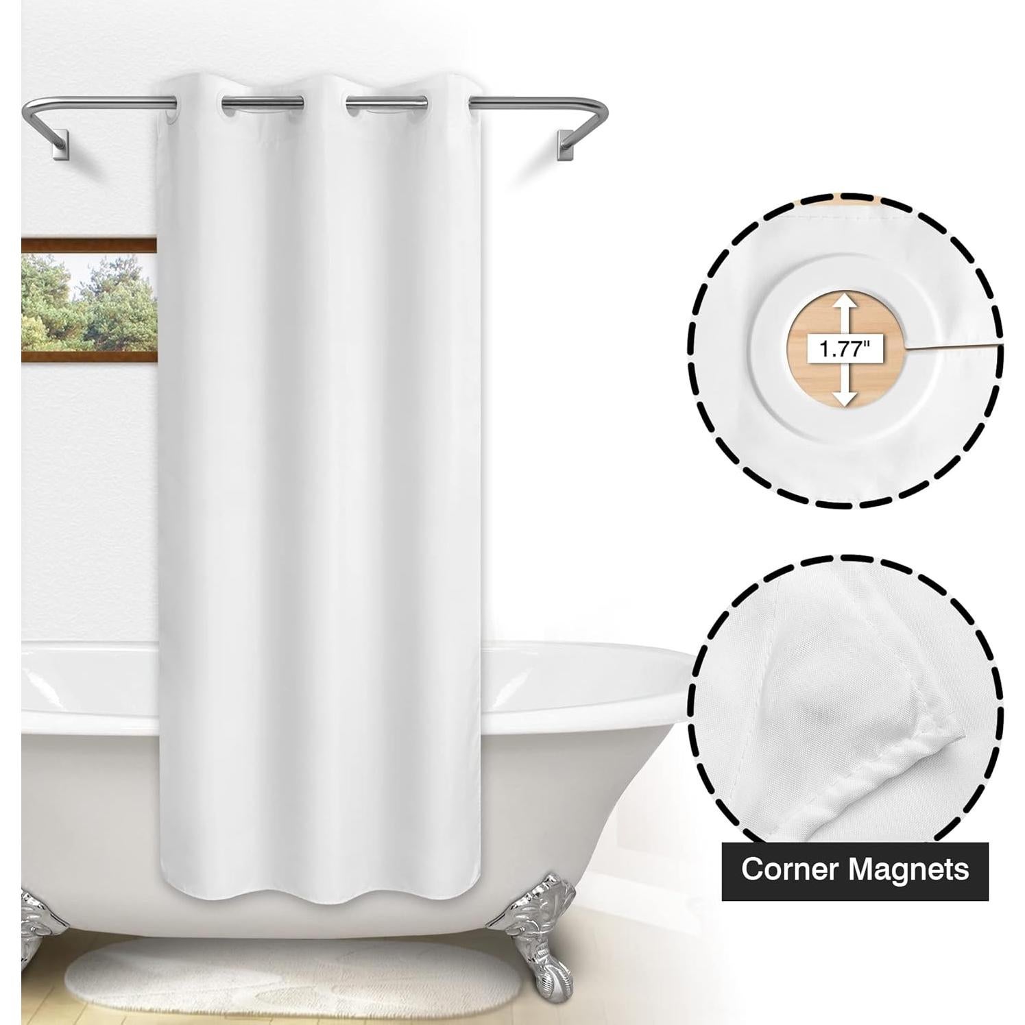 Cortina de Ducha River Dream 91.44x187.96 cm Impermeable Blanca