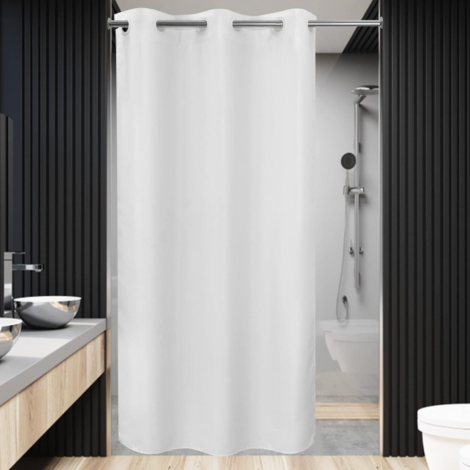 Cortina de Ducha River Dream 91.44x187.96 cm Impermeable Blanca