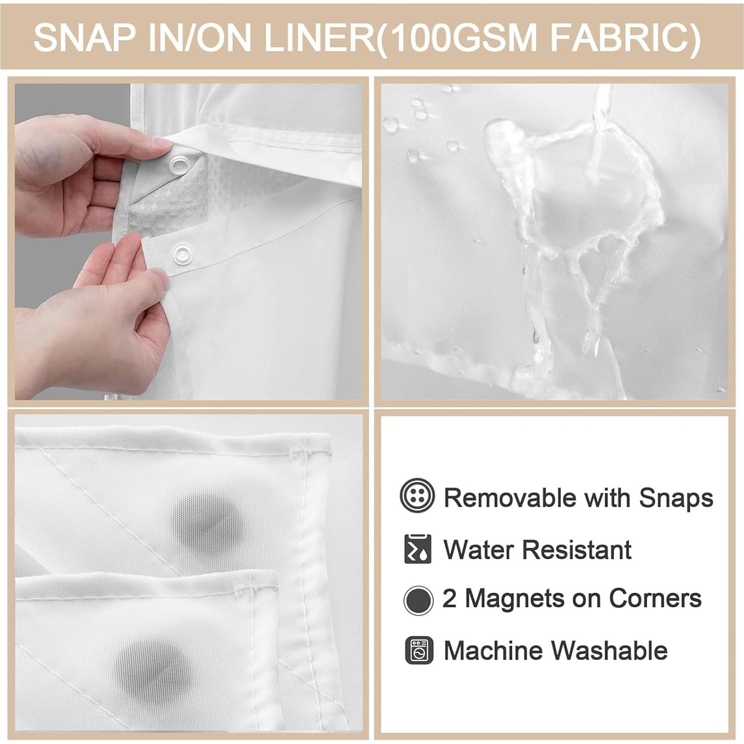 Cortina de Ducha SMTHOM Blanca Waffle 182.9x190.5 cm