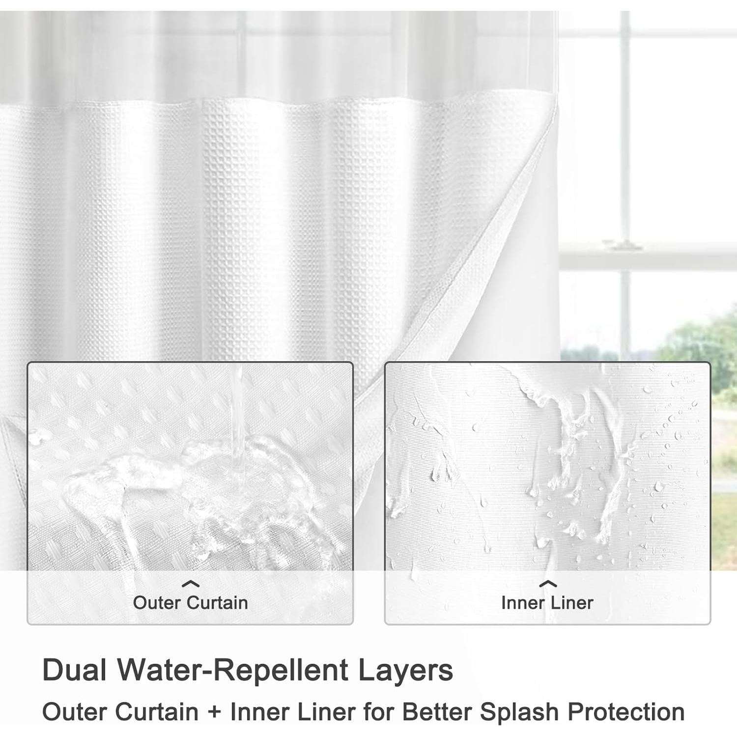 Cortina de Ducha SMTHOM Blanca Waffle 182.9x190.5 cm