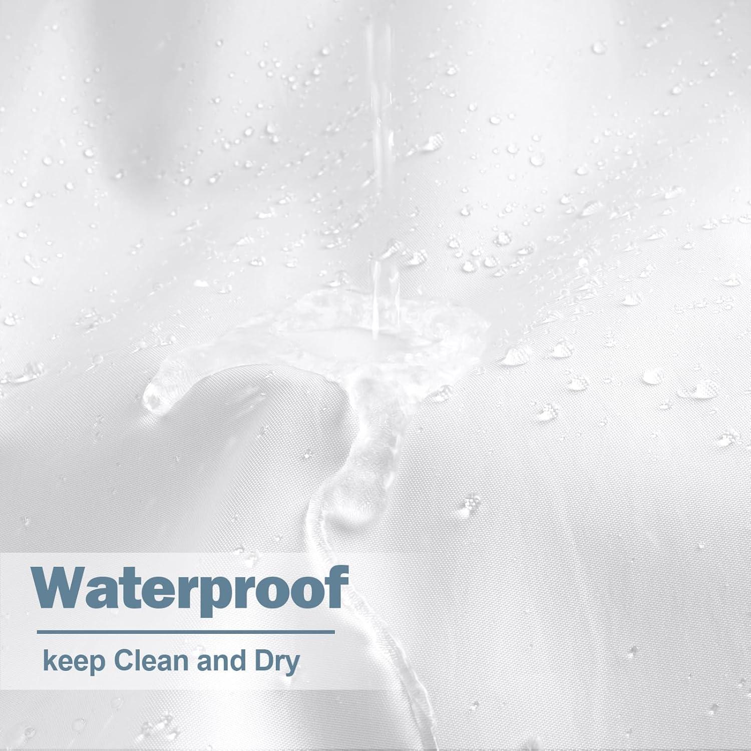 Cortina de Ducha UFRIDAY Blanca 152 x 183 cm Impermeable