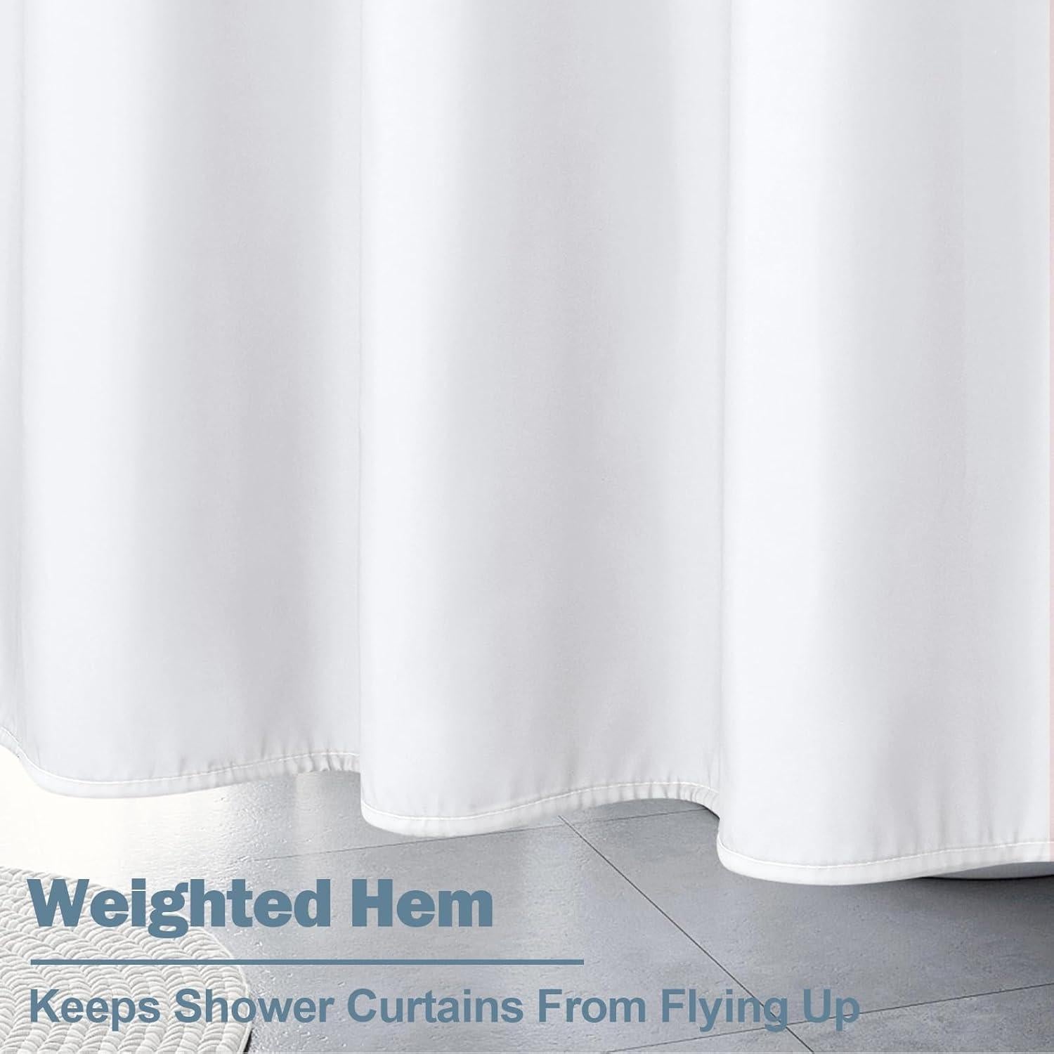 Cortina de Ducha UFRIDAY Blanca 152 x 183 cm Impermeable