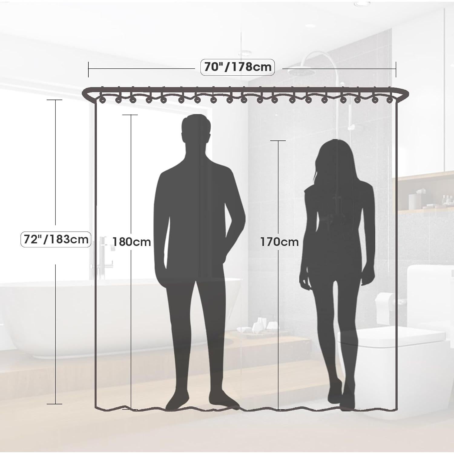 Funda de Ducha PEVA TRIMENGO 178x183 cm Impermeable Ondulada