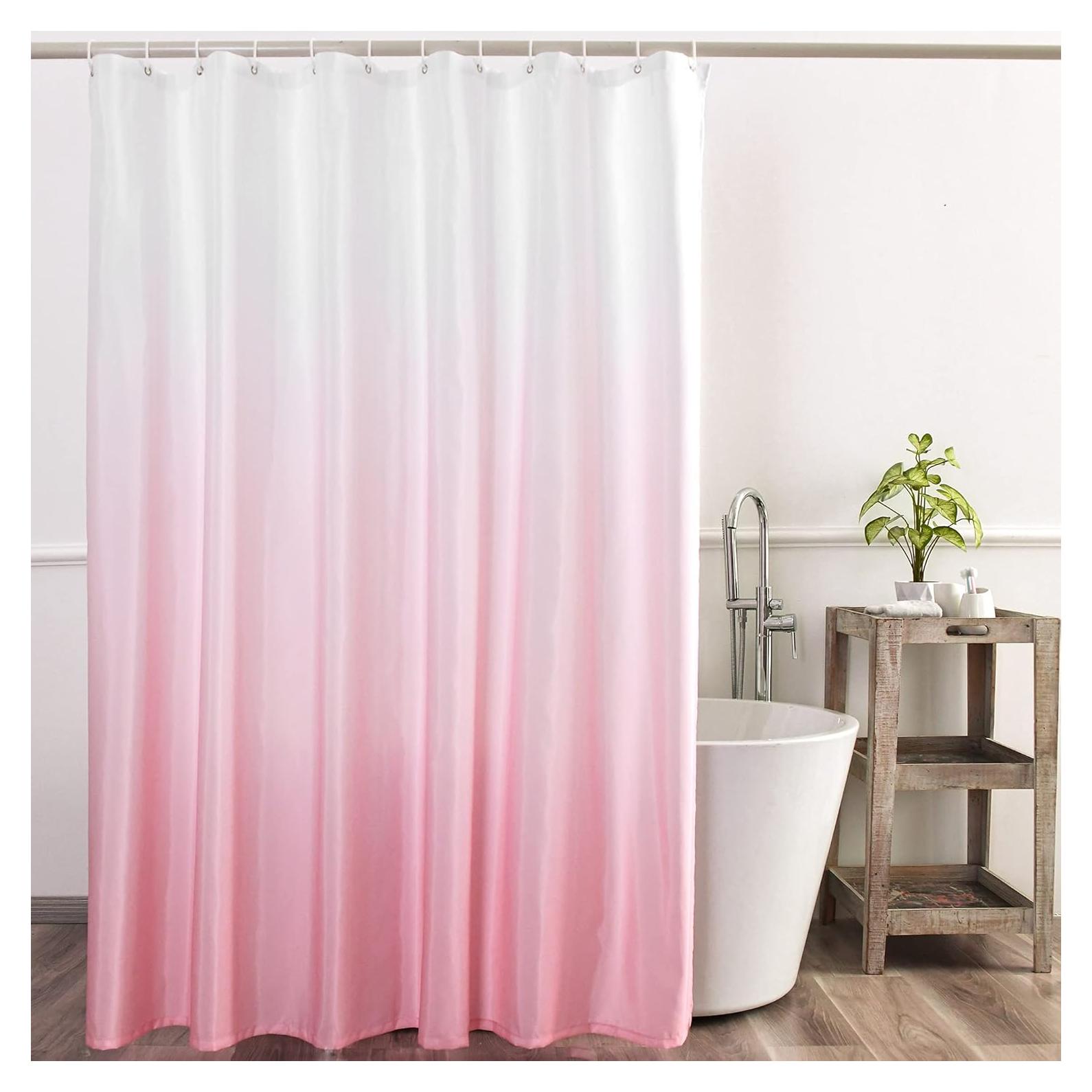 Cortina de Ducha YI & ZE Rosa Ombre 182.88x182.88 cm Impermeable
