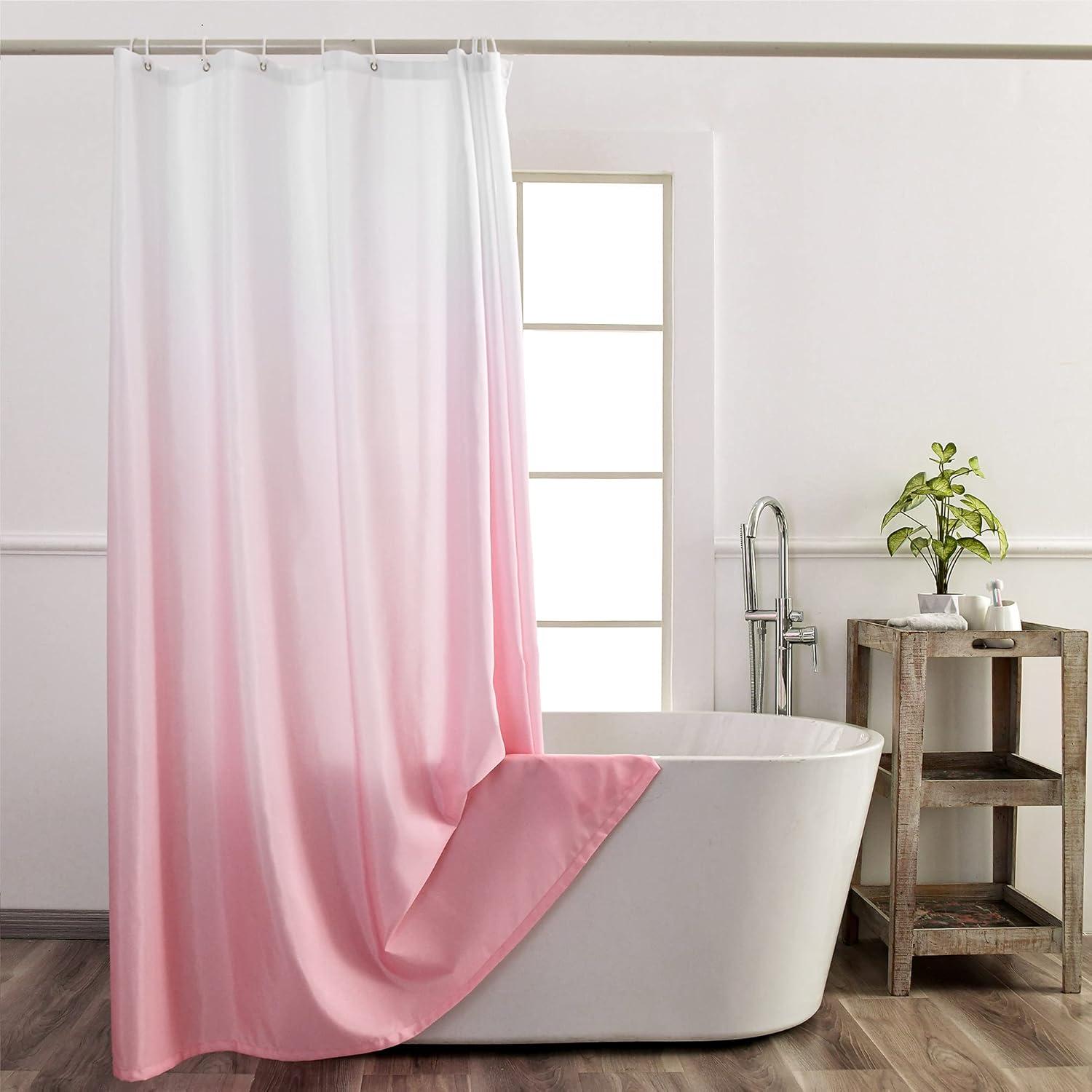 Cortina de Ducha YI & ZE Rosa Ombre 182.88x182.88 cm Impermeable