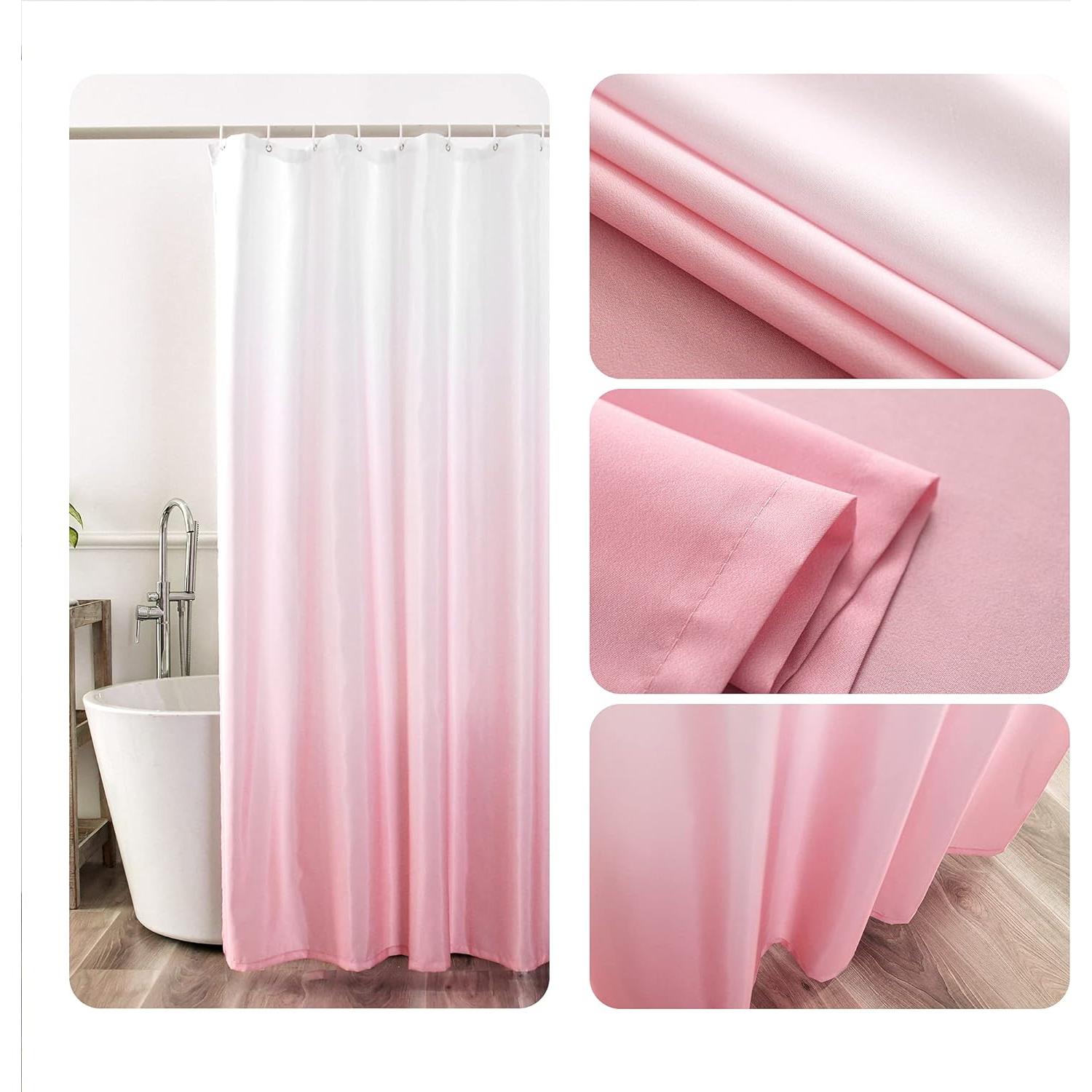 Cortina de Ducha YI & ZE Rosa Ombre 182.88x182.88 cm Impermeable