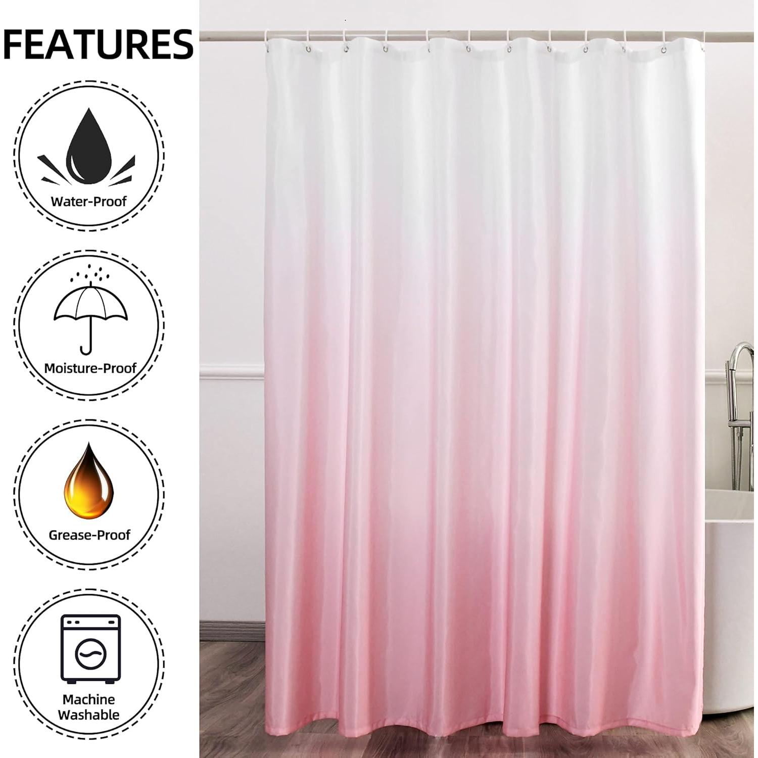 Cortina de Ducha YI & ZE Rosa Ombre 182.88x182.88 cm Impermeable