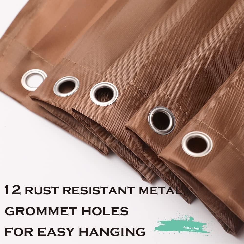 Cortina de Ducha Eazzier Bath 72x72" Impermeable Marrón