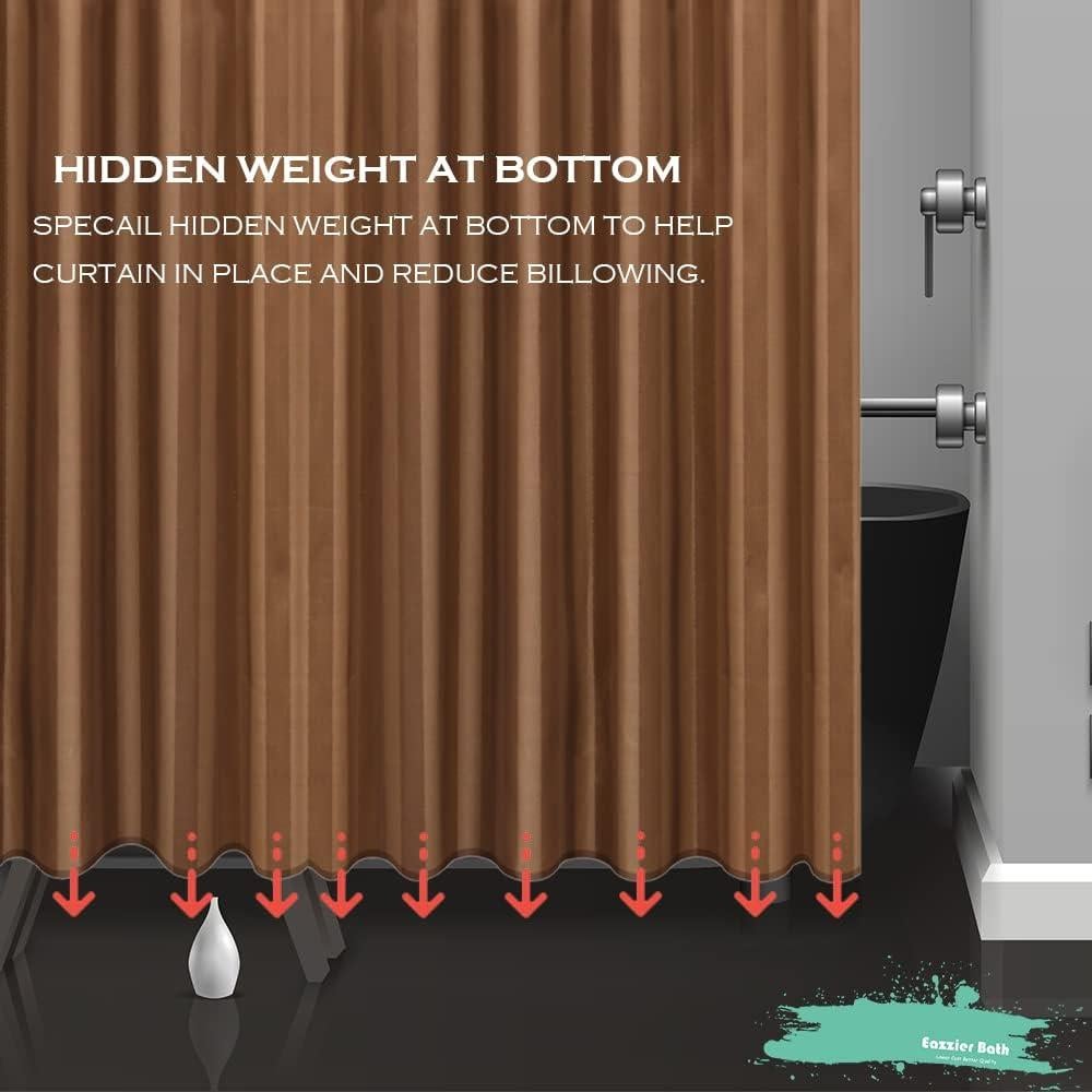 Cortina de Ducha Eazzier Bath 72x72" Impermeable Marrón