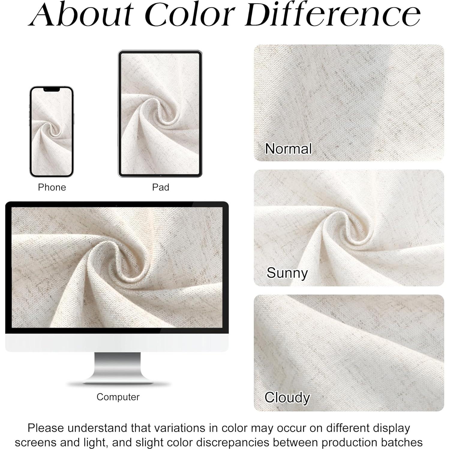 Cortina de Ducha de Lino Naturoom 180x180 cm Beige Boho