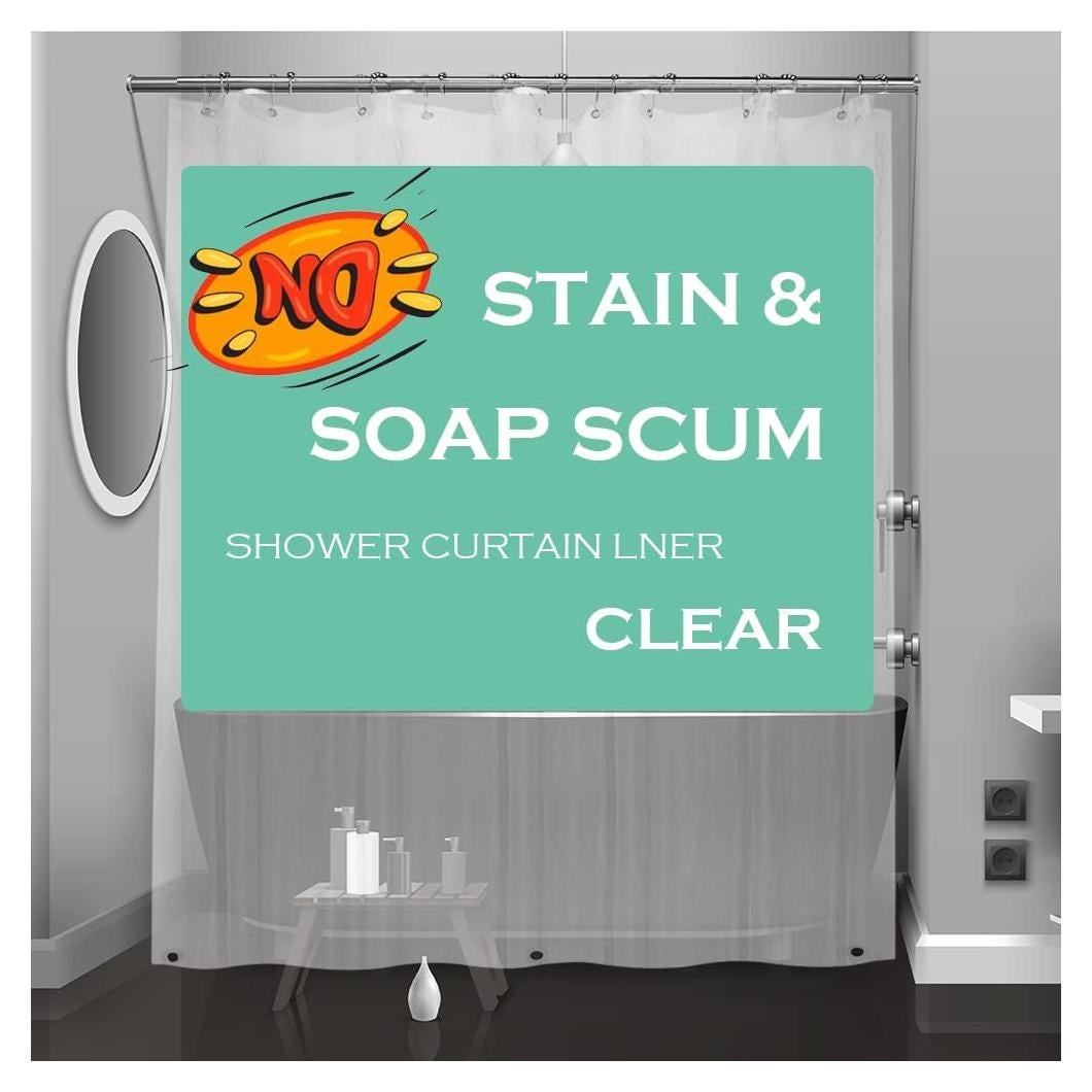 Forro de Ducha Eazzier Bath 72x72 cm PEVA Transparente