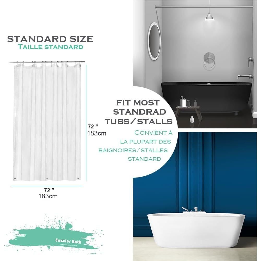 Forro de Ducha Eazzier Bath 72x72 cm PEVA Transparente