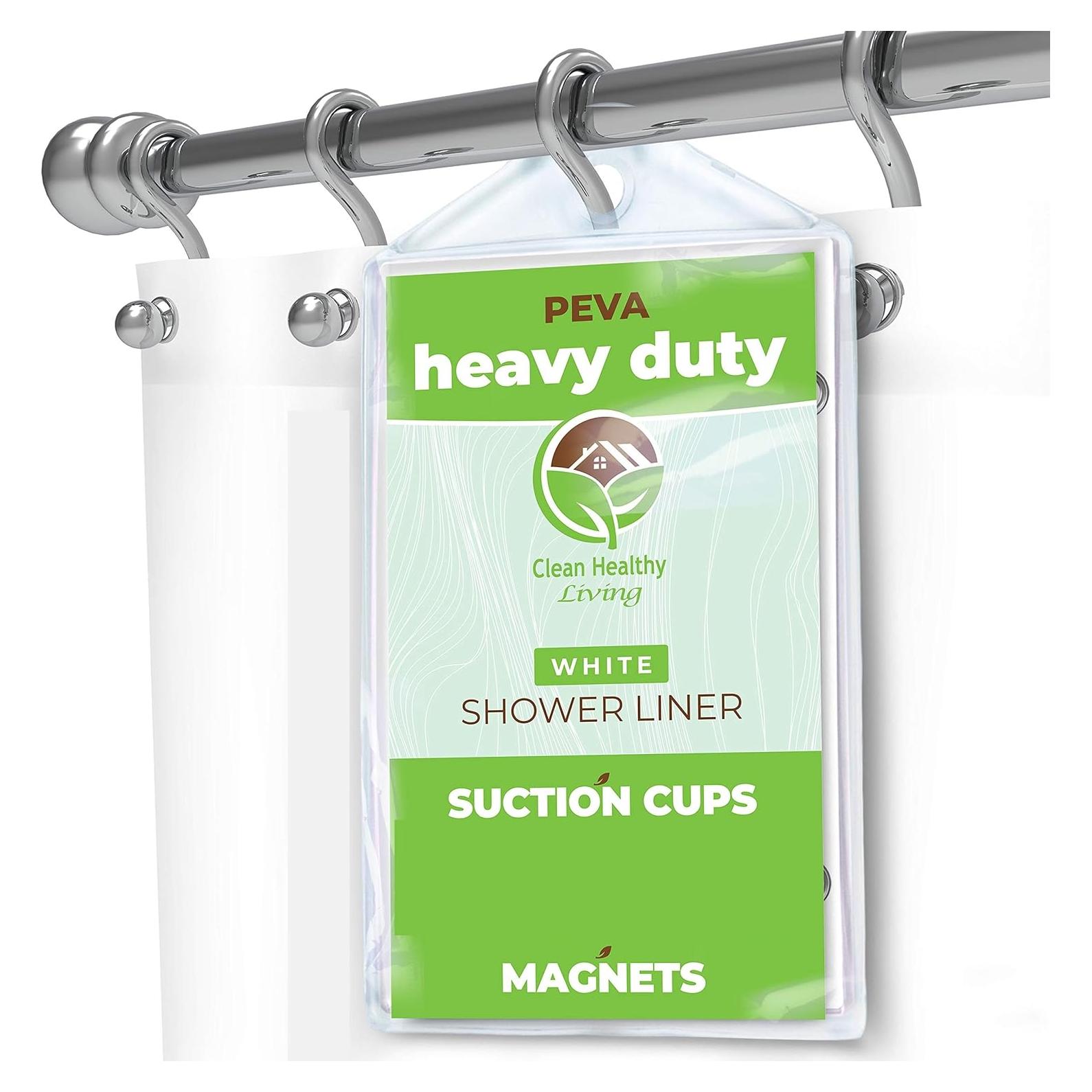 Forro de Ducha PEVA Clean Healthy Living Blanco 177.8x182.9 cm