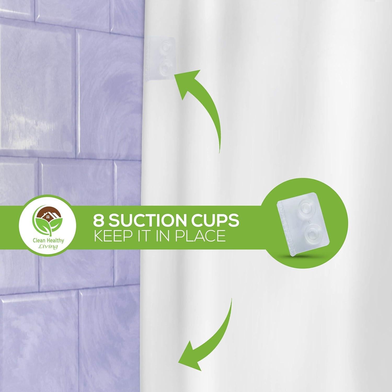 Forro de Ducha PEVA Clean Healthy Living Blanco 177.8x182.9 cm