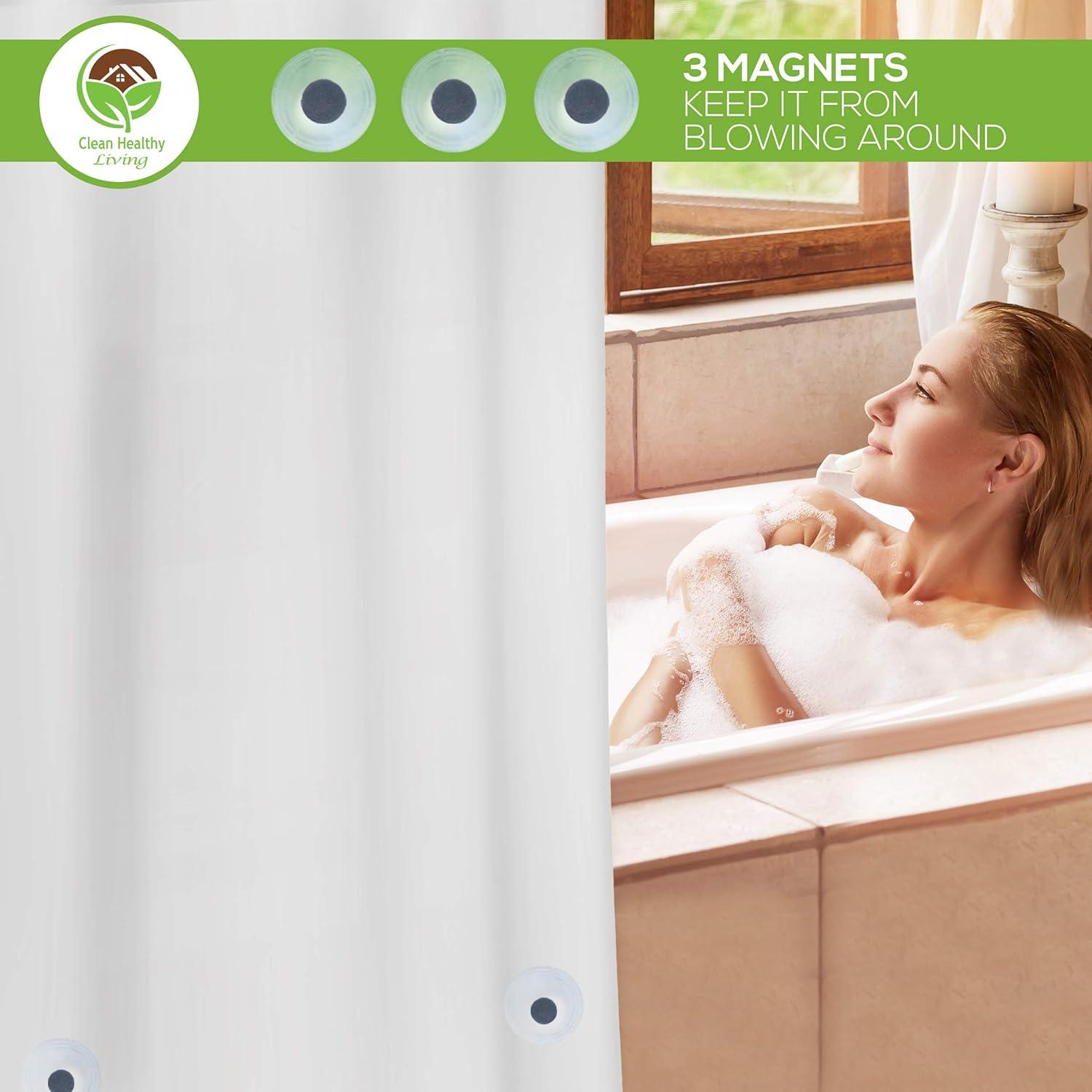 Forro de Ducha PEVA Clean Healthy Living Blanco 177.8x182.9 cm