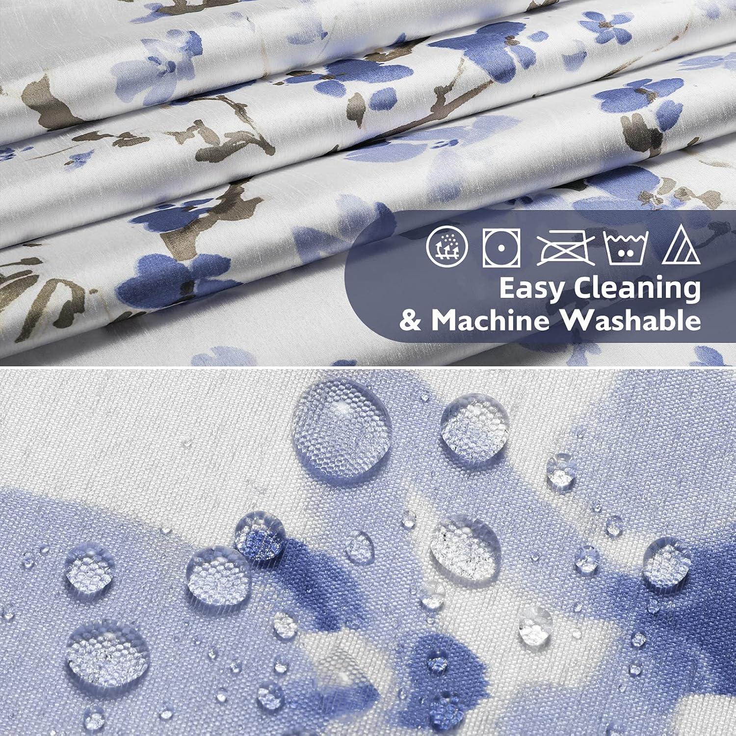 Cortina de Ducha Lagute SnapHook 180x188 cm Floral Azul