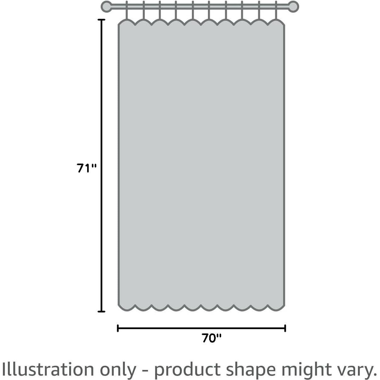 Forro de Cortina de Ducha DII Negro 182.9x177.8 cm Impermeable