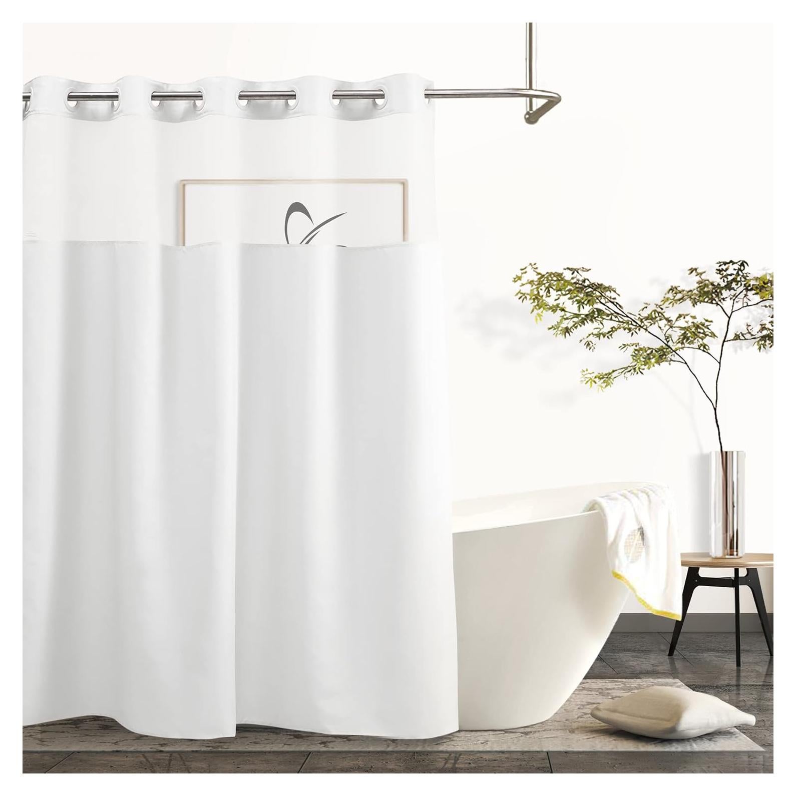 Cortina de Ducha River Dream Sin Ganchos 180 x 188 cm Blanca