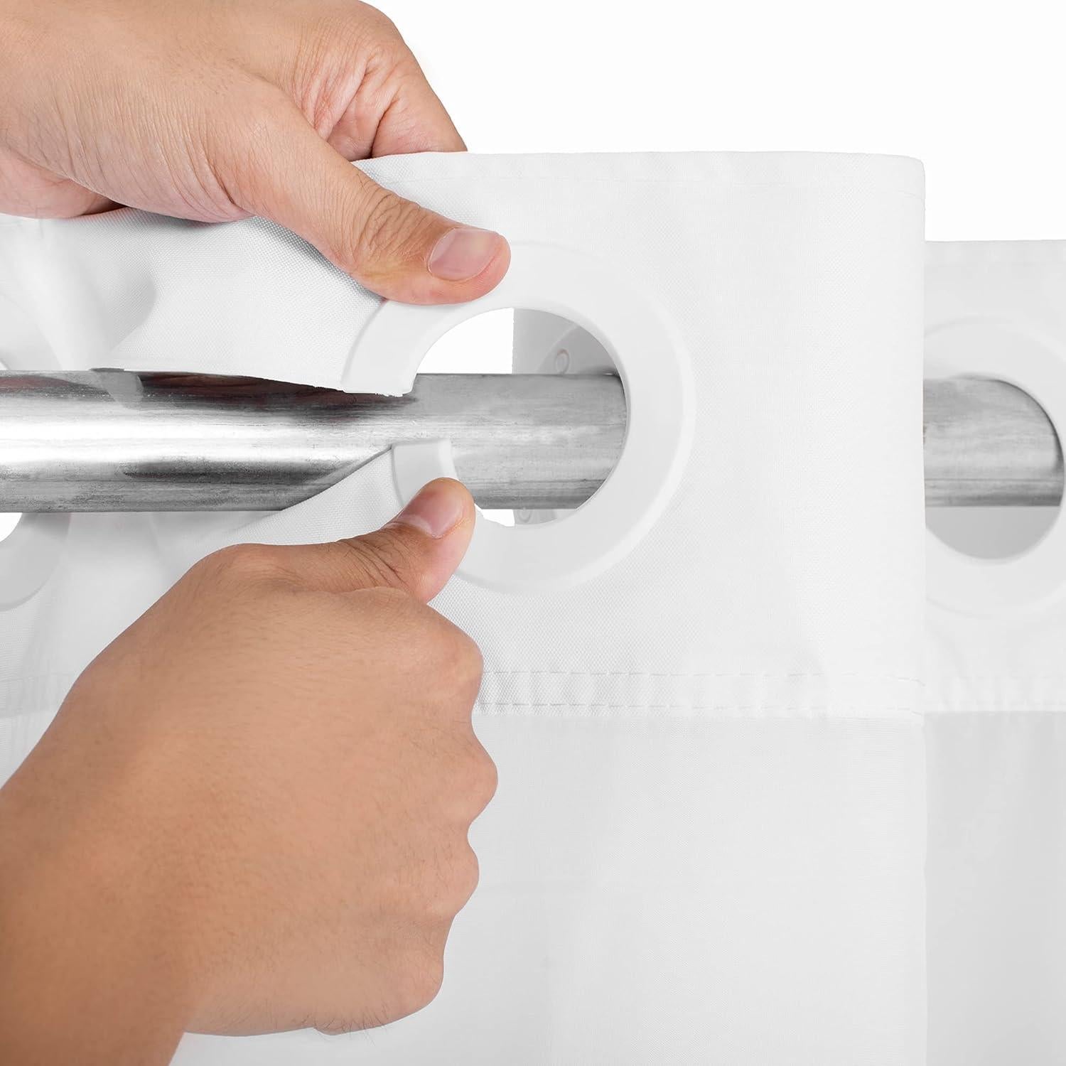 Cortina de Ducha River Dream Sin Ganchos 180 x 188 cm Blanca