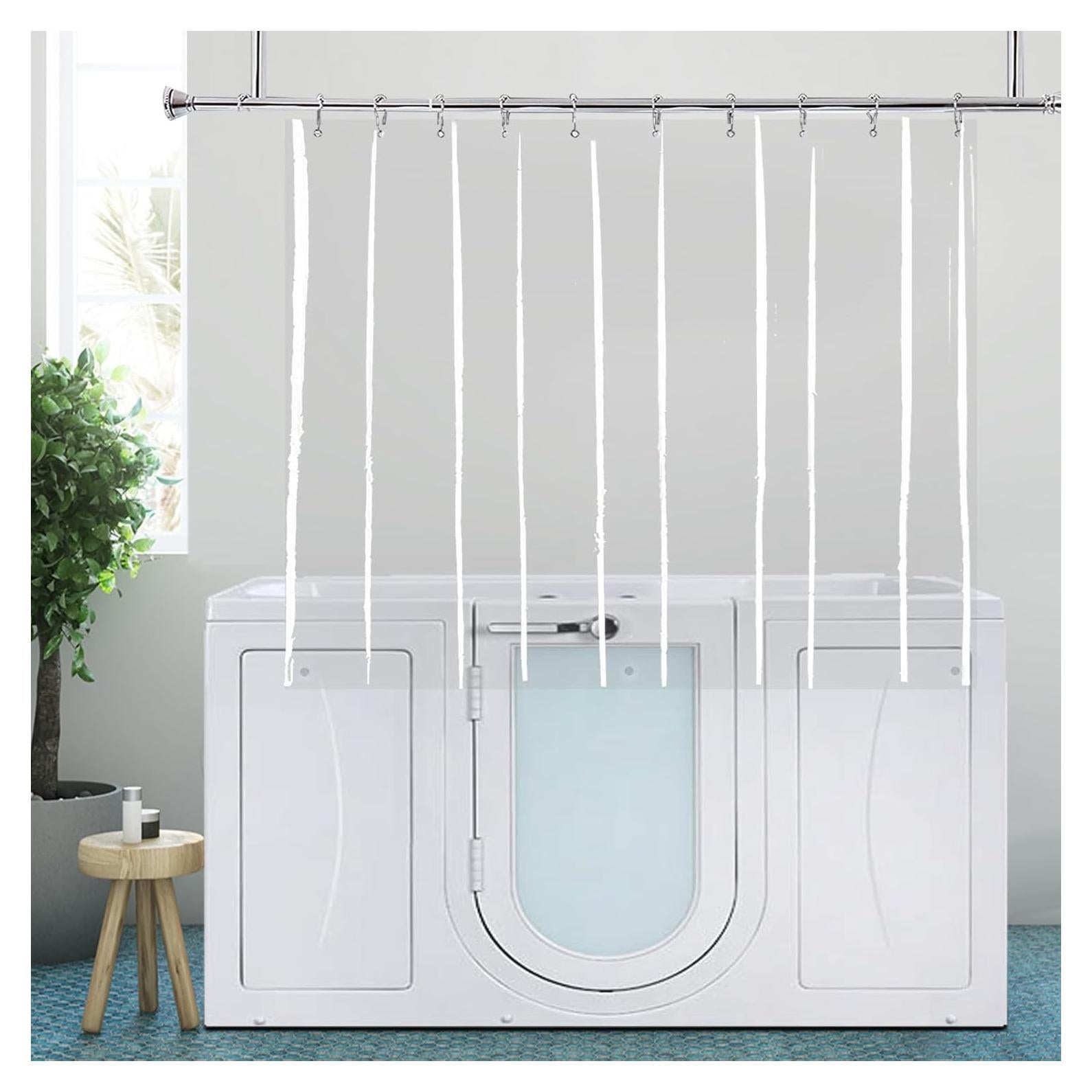 Cortina de Ducha YISURE 152x122 cm Impermeable PEVA Transparente