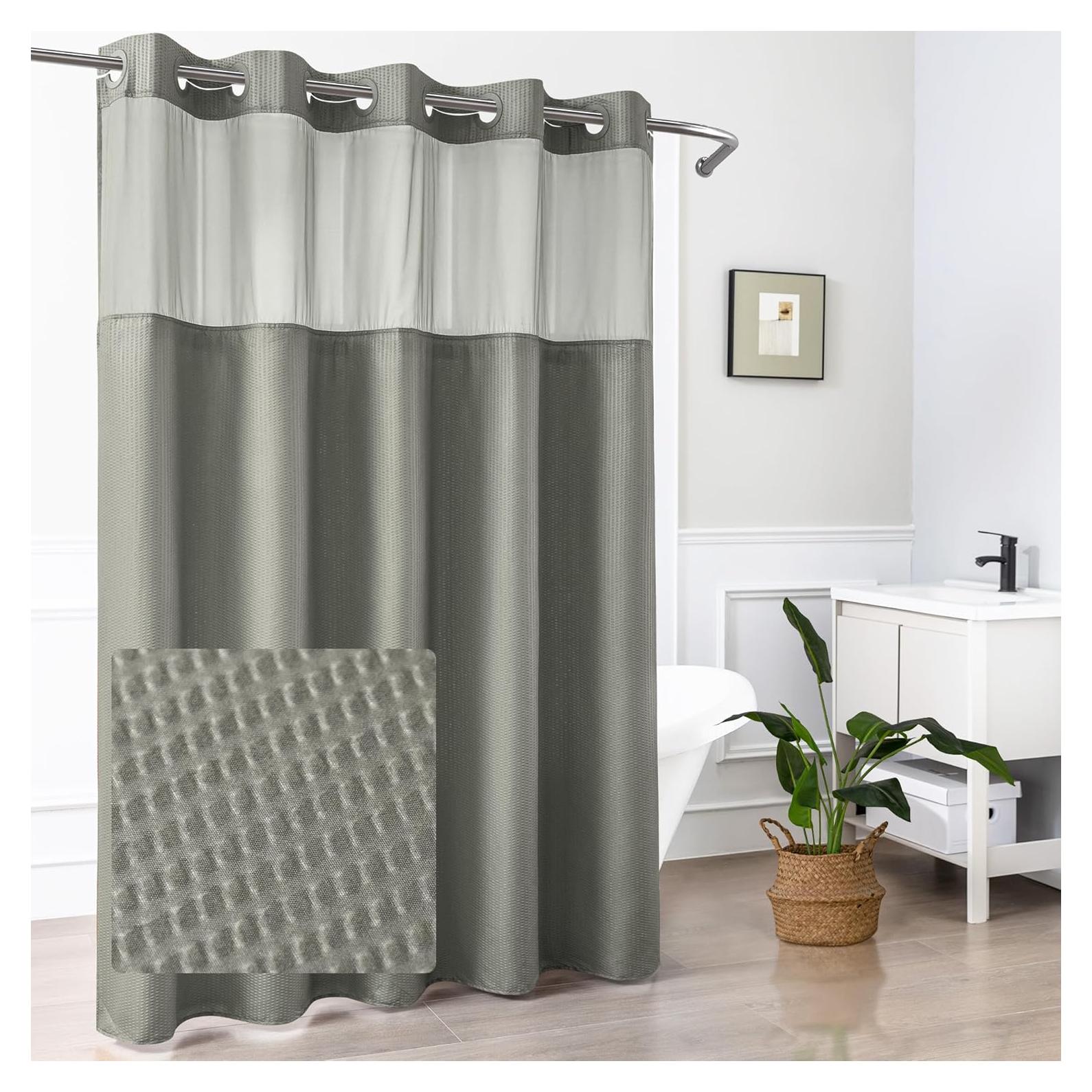 Cortina de Ducha Sra Asombrosa 180x188 cm Gris Sin Gancho