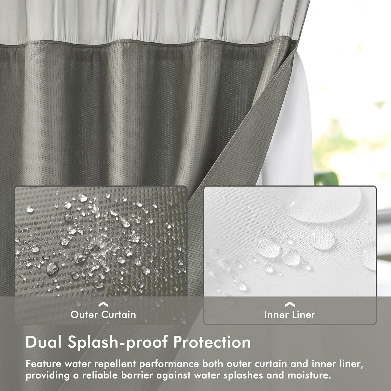 Cortina de Ducha Sra Asombrosa 180x188 cm Gris Sin Gancho