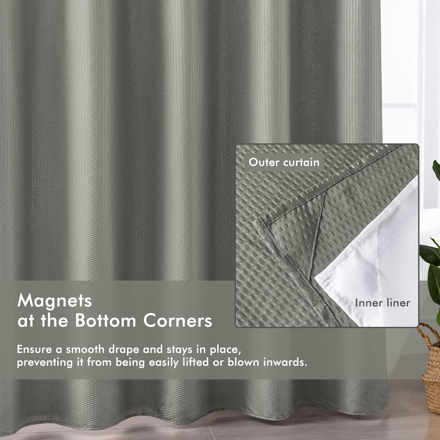 Cortina de Ducha Sra Asombrosa 180x188 cm Gris Sin Gancho