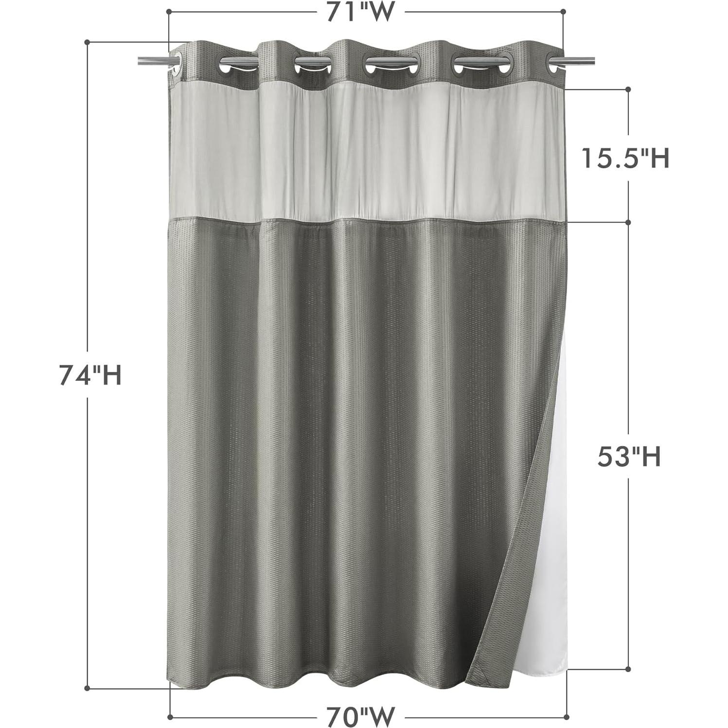 Cortina de Ducha Sra Asombrosa 180x188 cm Gris Sin Gancho