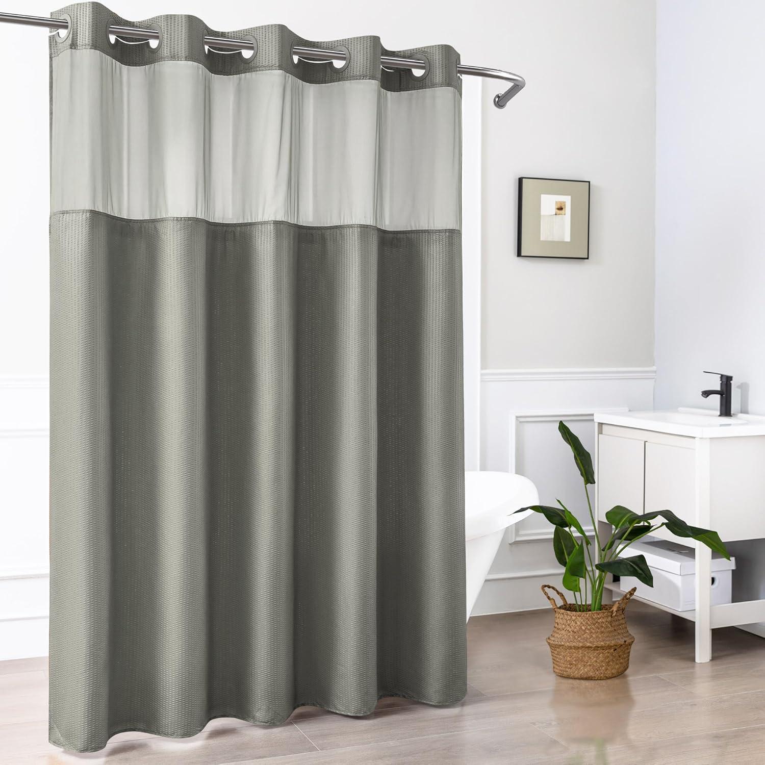 Cortina de Ducha Sra Asombrosa 180x188 cm Gris Sin Gancho