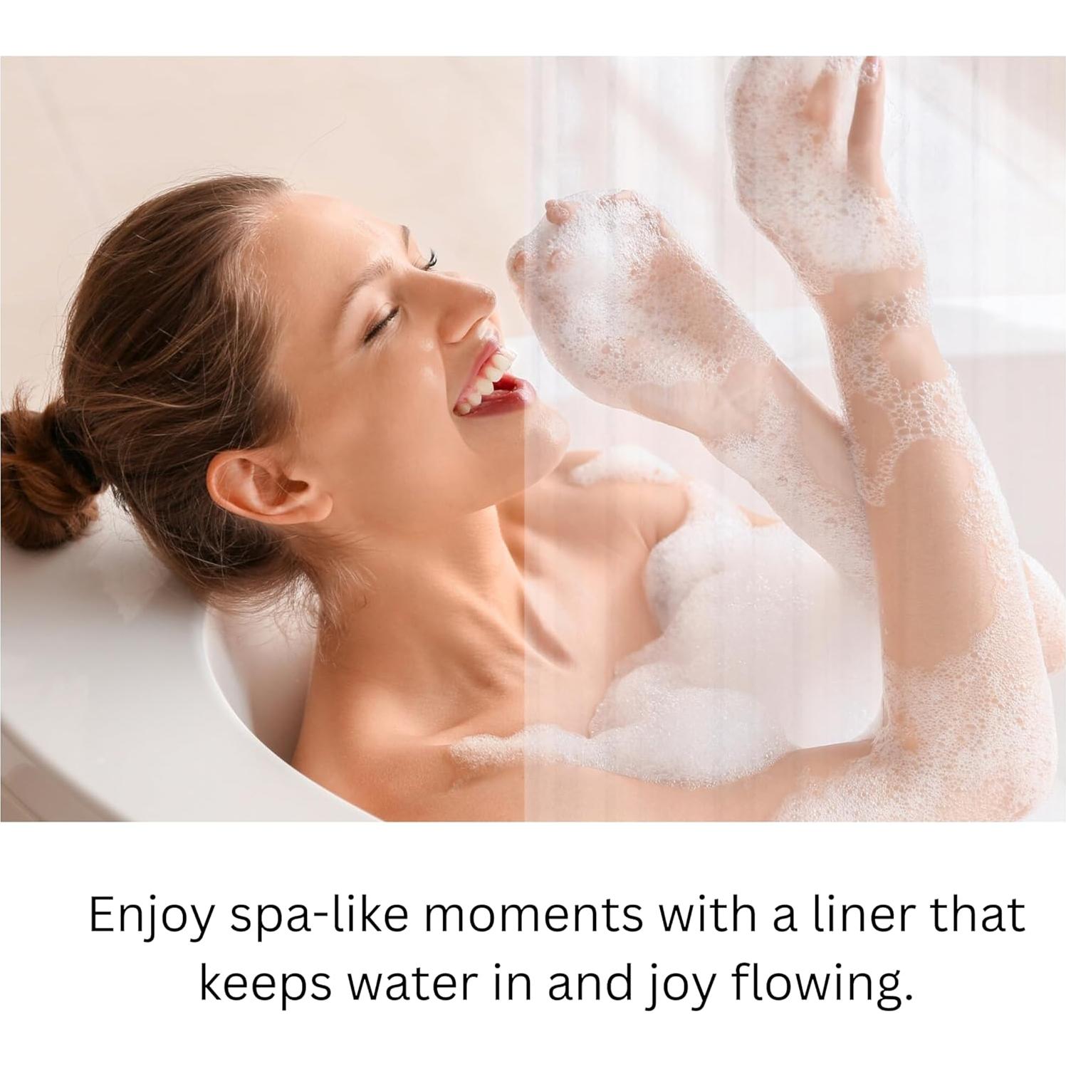 Forro de Cortina de Ducha Rely+ 72x72 cm PEVA Ecológico Impermeable