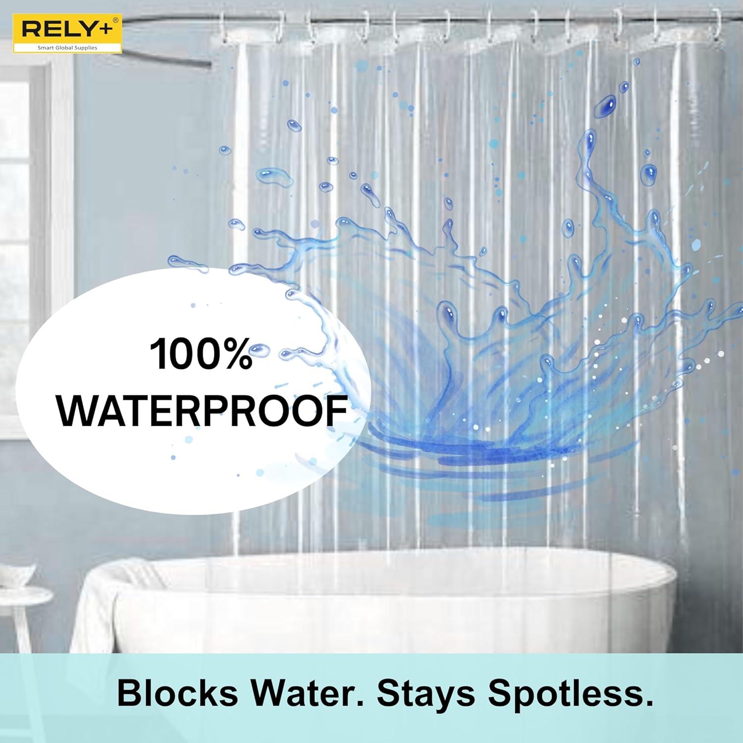 Forro de Cortina de Ducha Rely+ 72x72 cm PEVA Ecológico Impermeable