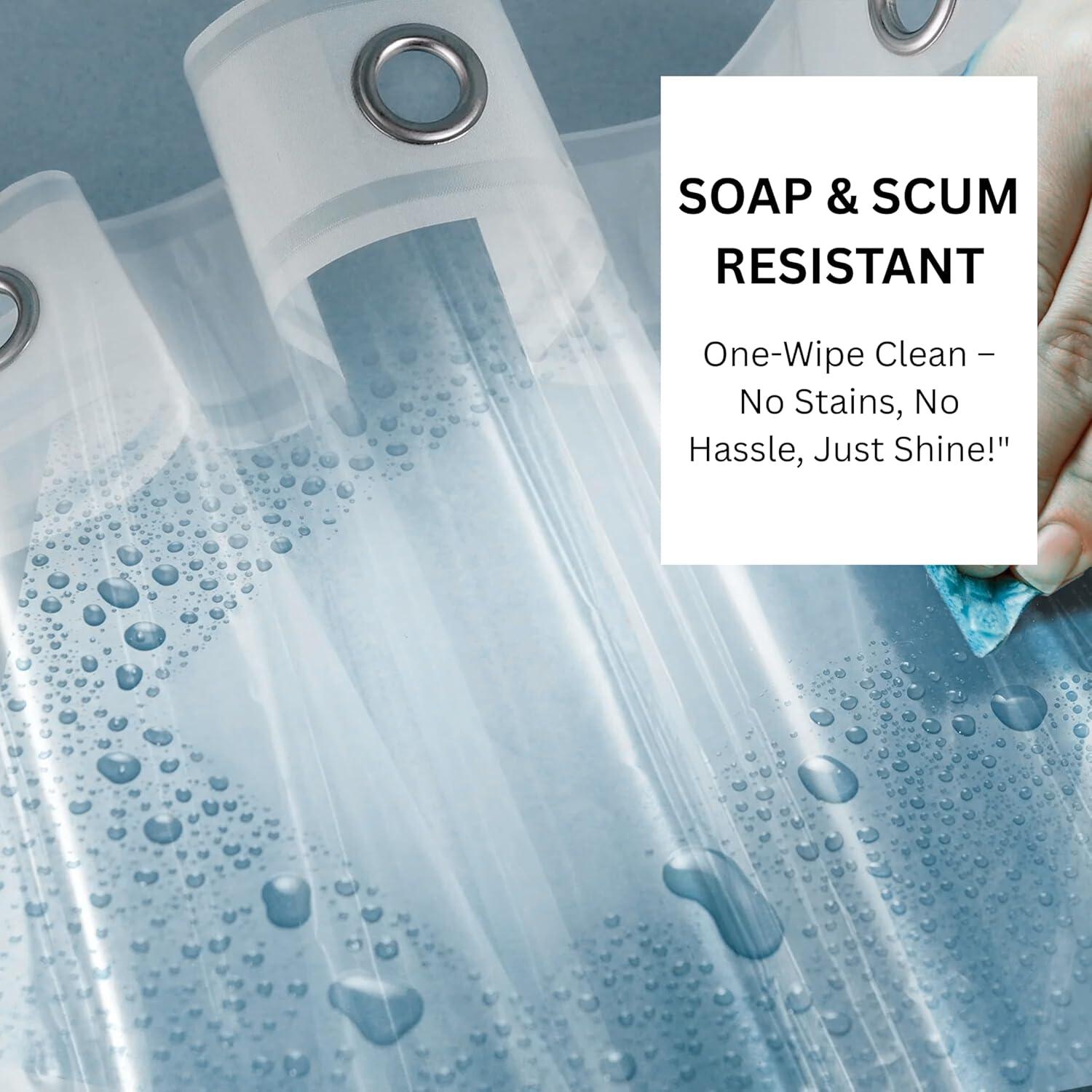 Forro de Cortina de Ducha Rely+ 72x72 cm PEVA Ecológico Impermeable