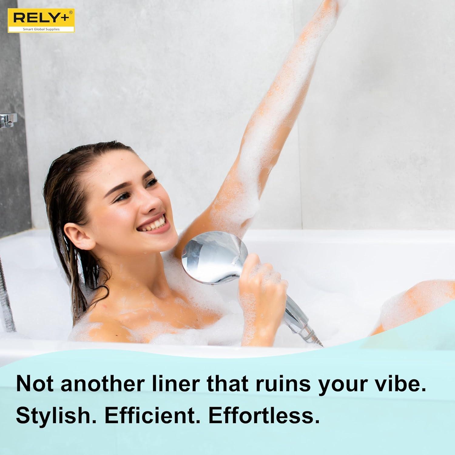 Forro de Cortina de Ducha Rely+ 72x72 cm PEVA Ecológico Impermeable