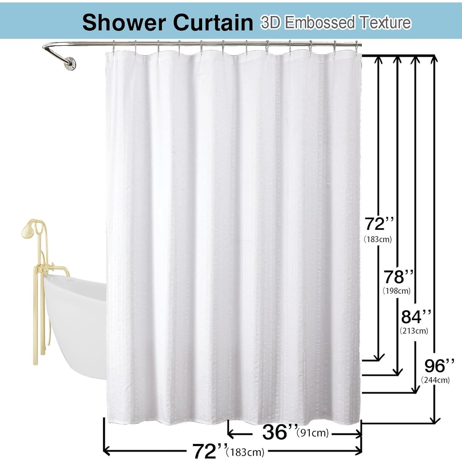 Cortina de Ducha Texturizada Aiyufeng 182x182 cm Blanca