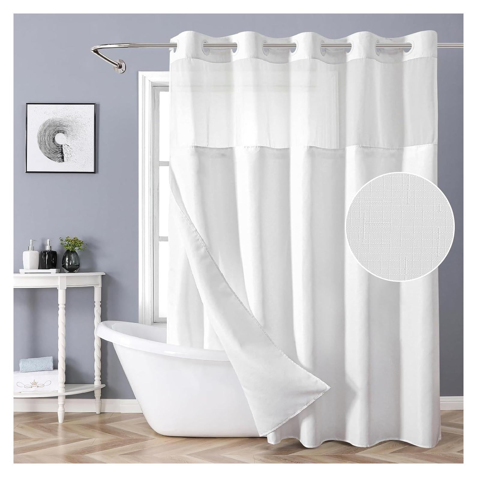 Cortina de Ducha Blanca Texturizada Cadahope 180x188 cm