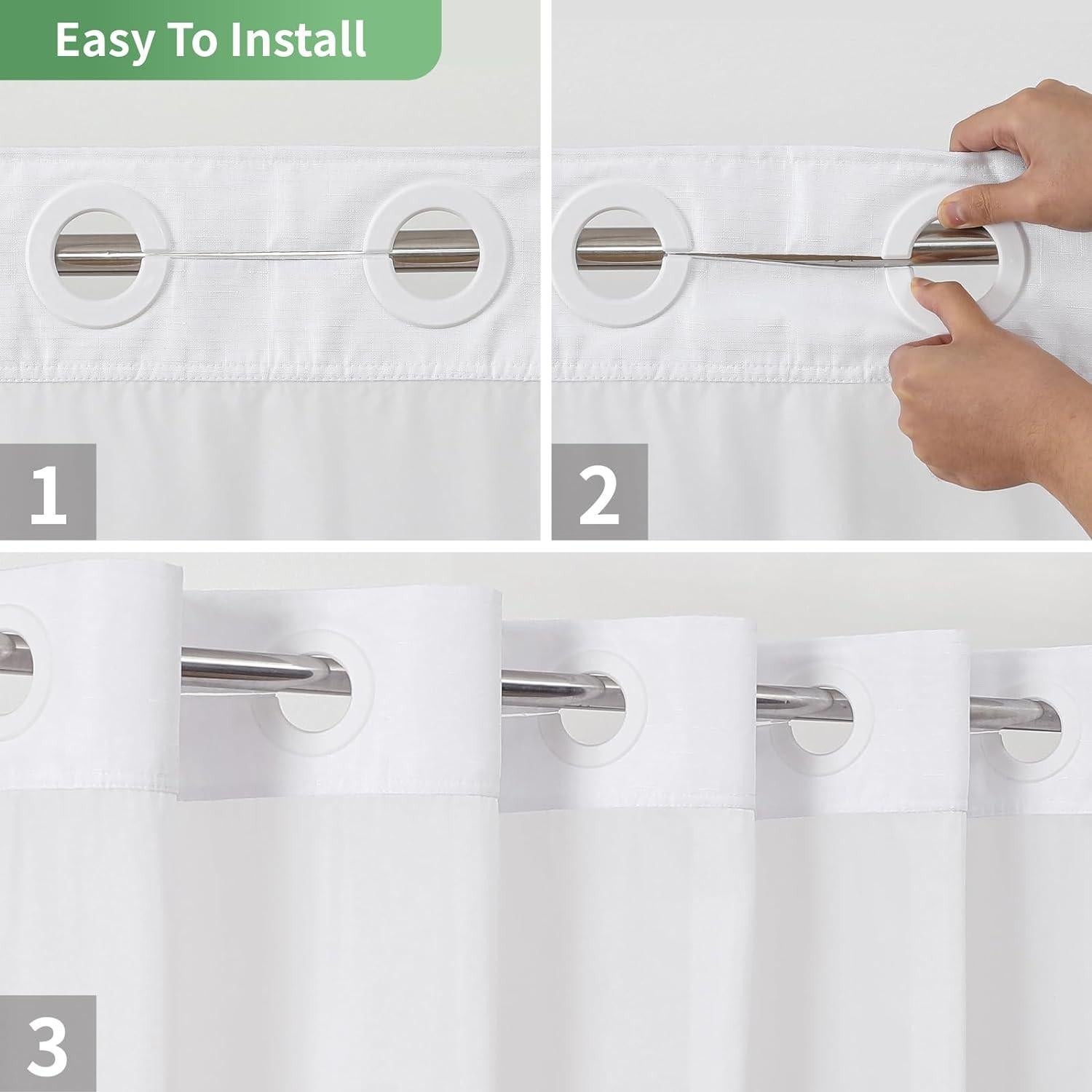 Cortina de Ducha Blanca Texturizada Cadahope 180x188 cm