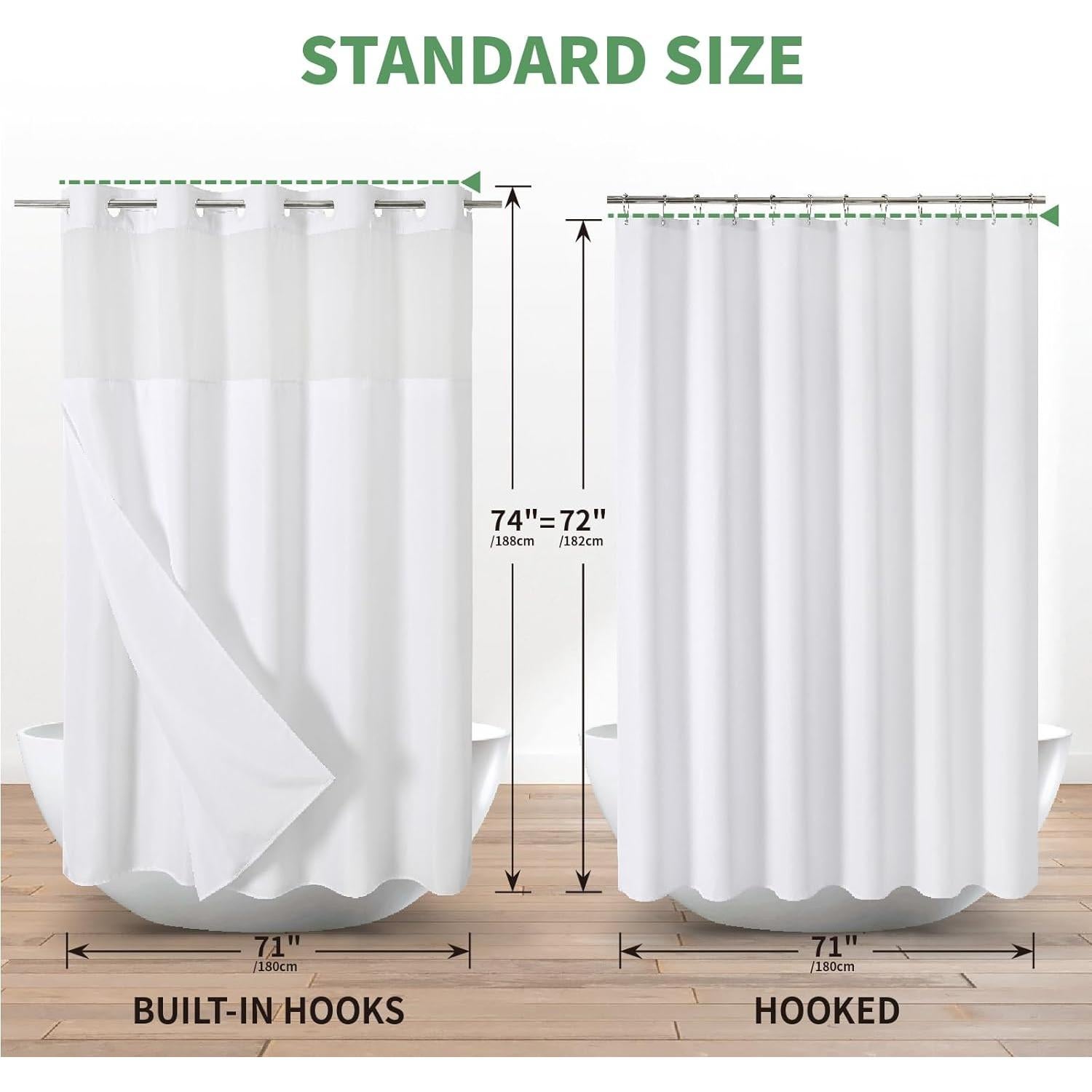 Cortina de Ducha Blanca Texturizada Cadahope 180x188 cm