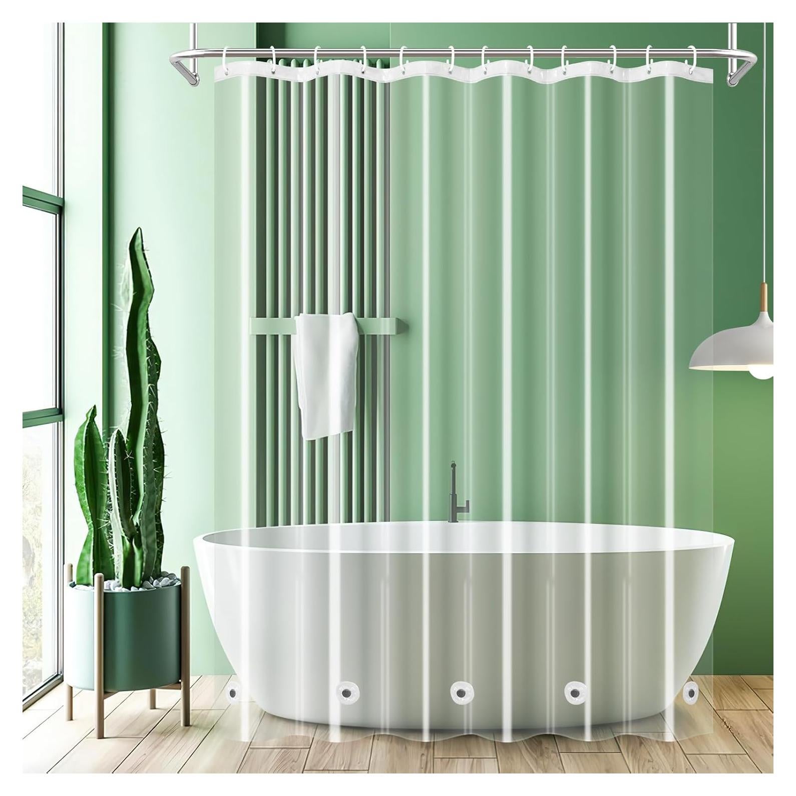 Cortina de Ducha Transparente UFRIDAY 182.88 x 190.5 cm PEVA