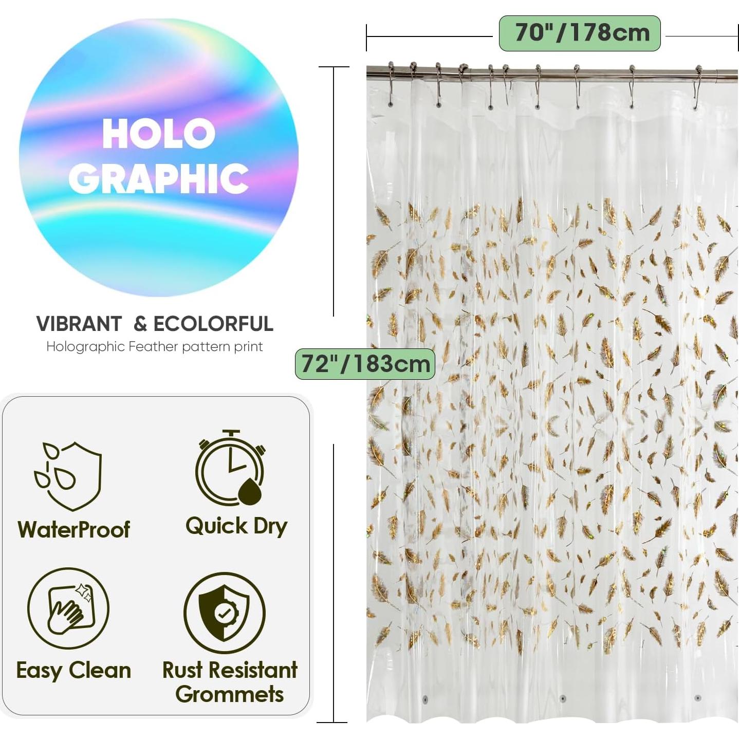 Forro de Ducha Holográfico TRIMENGO 178x183 cm PEVA Impermeable