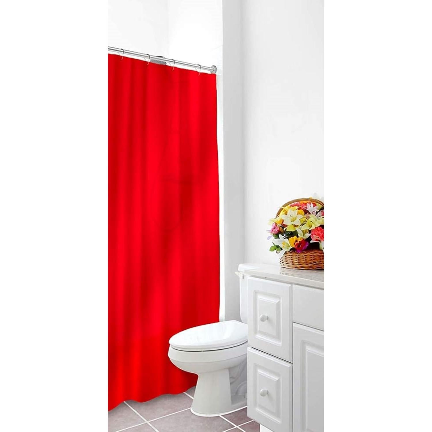 Cortina de Ducha Magnetizada PVC Industria Confiable 178x183cm Rojo