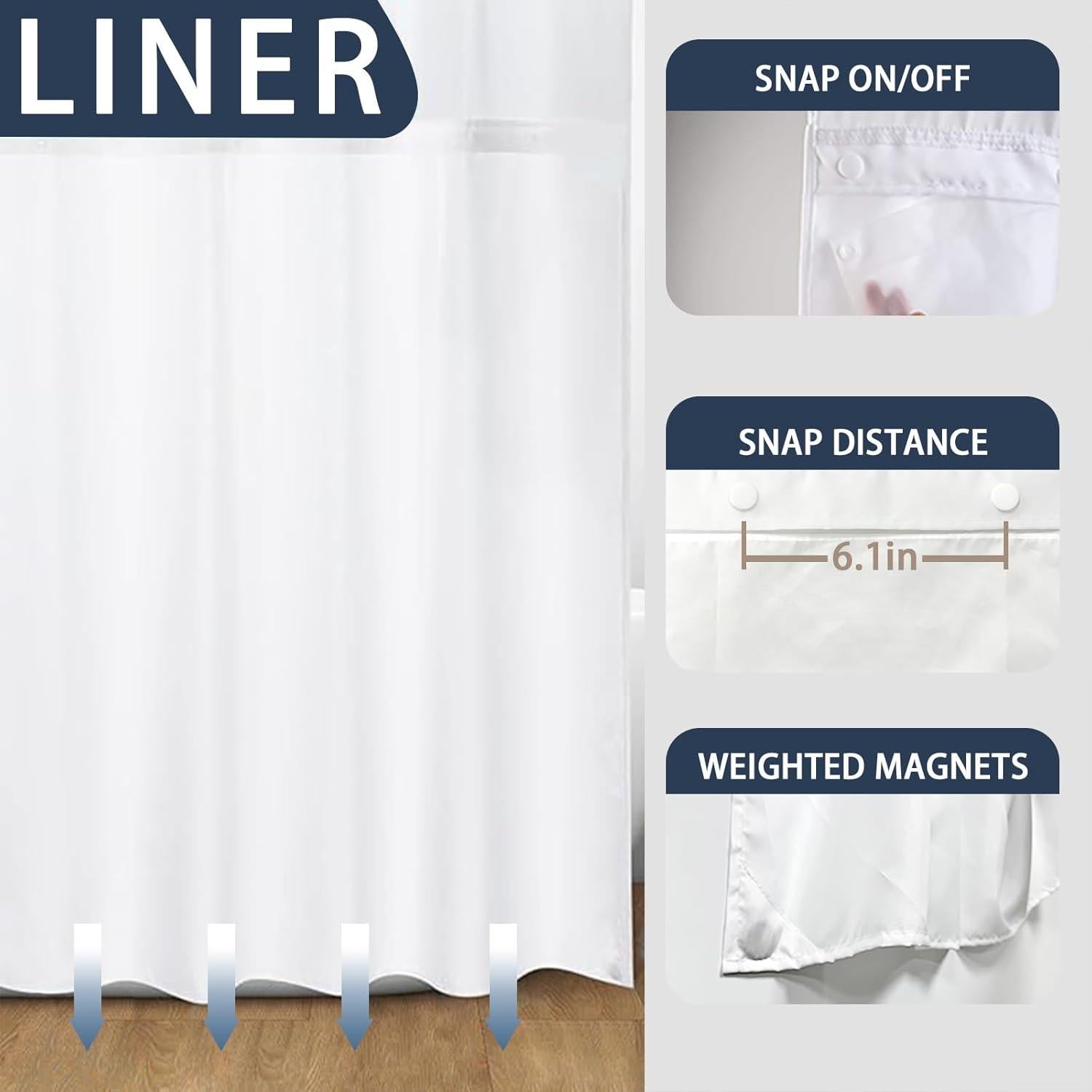 Cortina de Ducha Sin Gancho SSCRCUSLY Floral Azul 181x188 cm